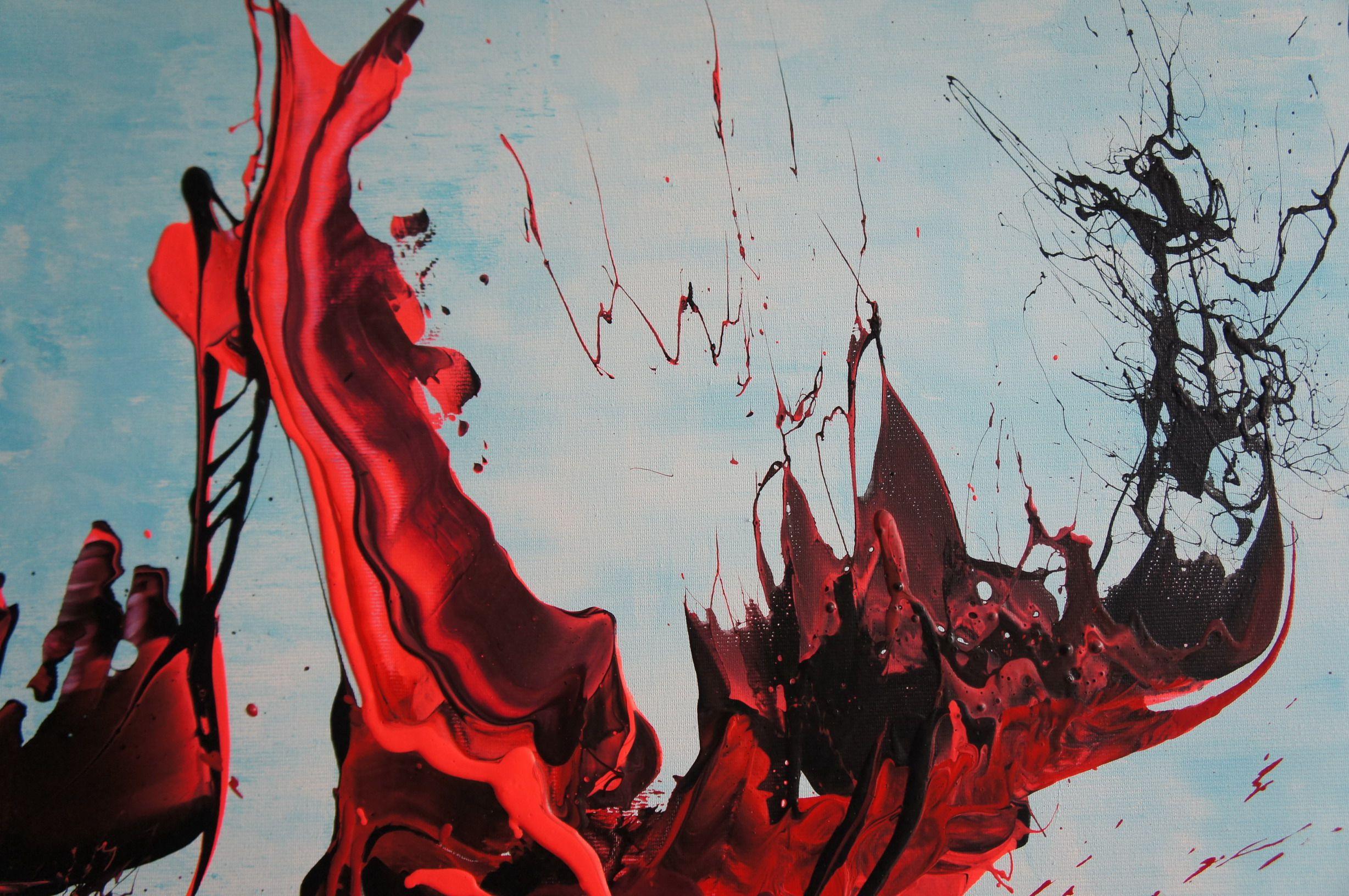 « War Of The Worlds I » (Spirits Of Skies 096095), peinture, acrylique sur toile - Abstrait Painting par Ansgar Dressler