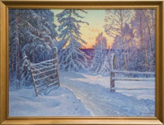 A Winter Road from Korsnäs Forest in Dalarna, Sweden