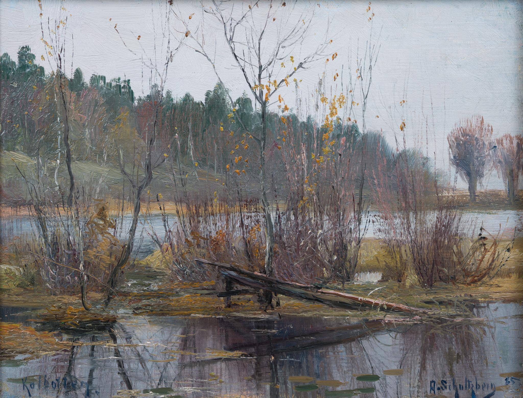 Capolavoro Plein Air - Il Kolbotten di Schultzberg in autunno, Nacka - Painting Impressionismo di Anshelm Schultzberg