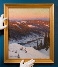 Winterlandschaft in der Abenddämmerung