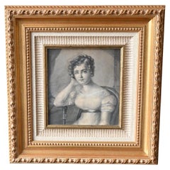 Ansiaux Antoine - Attributed To, (1764-1840) Drawing, Portrait Of A Young Woman