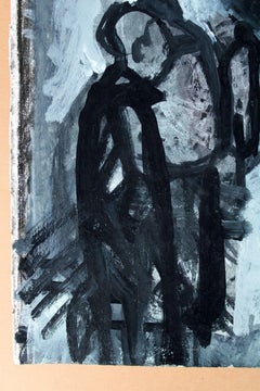 À la gare. 2021, papier, acrylique, 25 x 25 cm