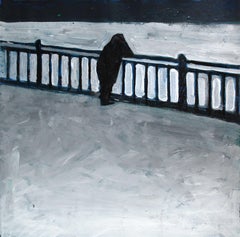 By the river. 2023., paper, acrylic, 25x25 cm