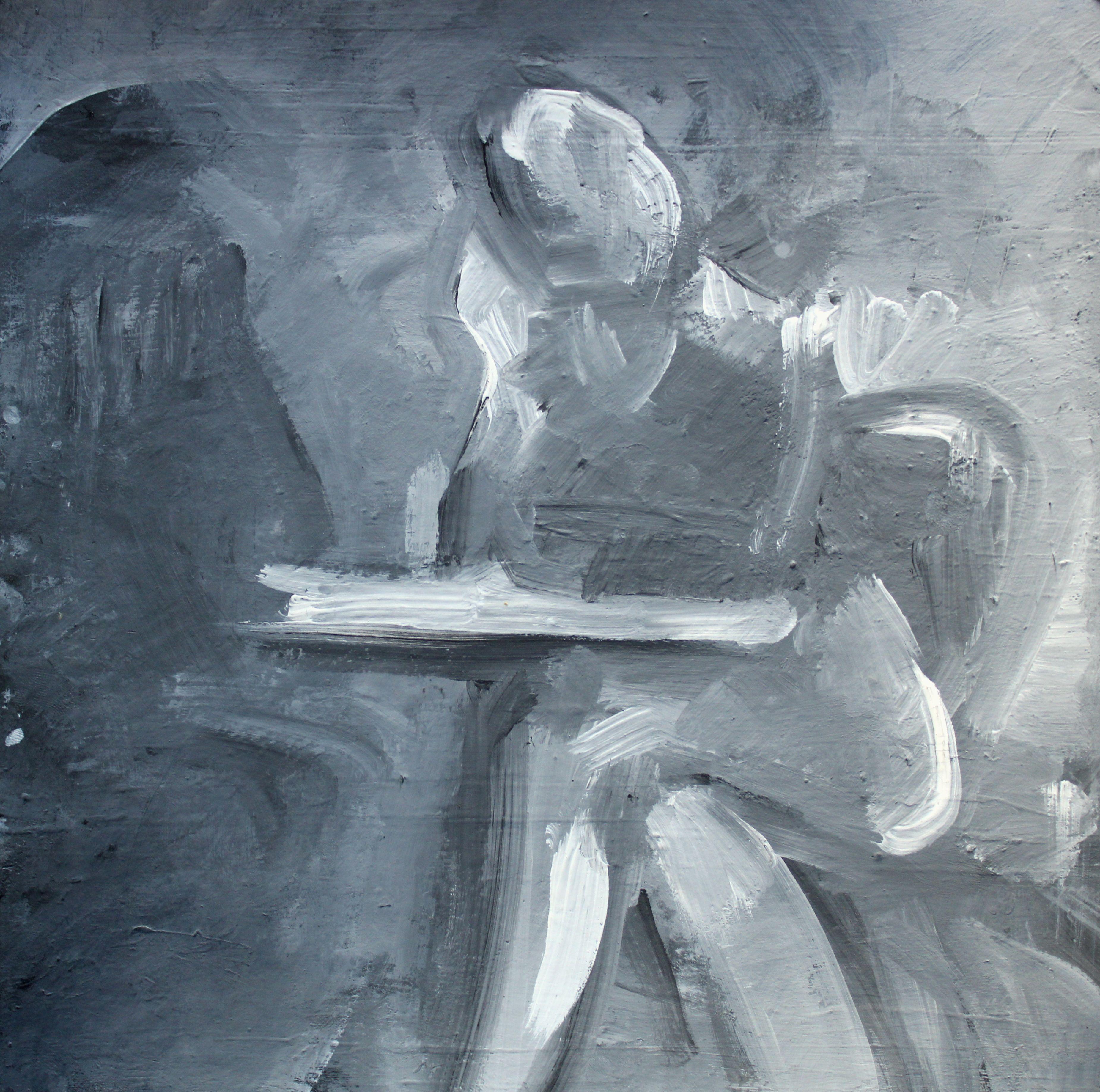 Caffè. 2024., acrilico, carta, 25x25 cm