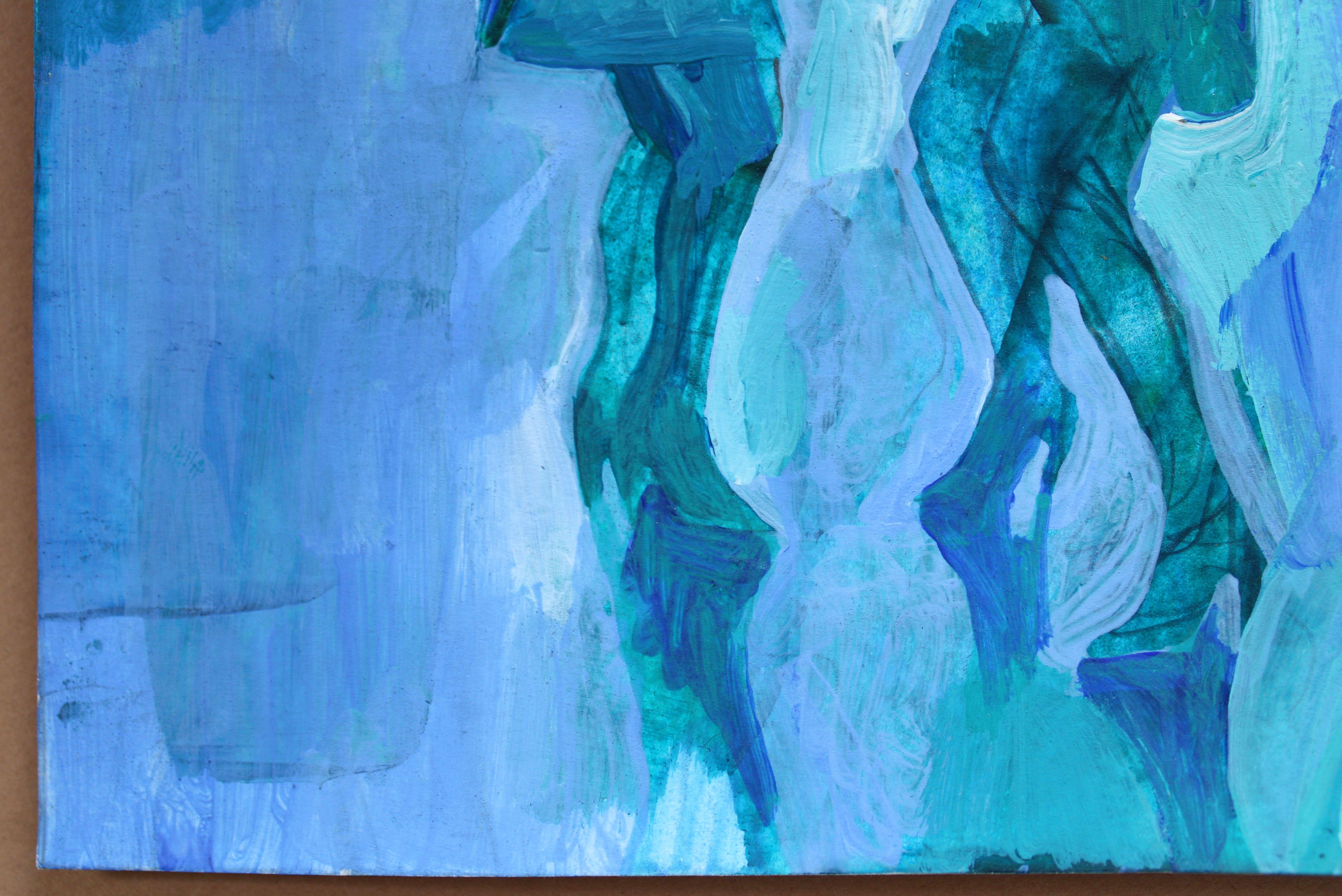Dancers  2022, acrylic on paper, 25x25 cm - Painting by Ansis Butnor