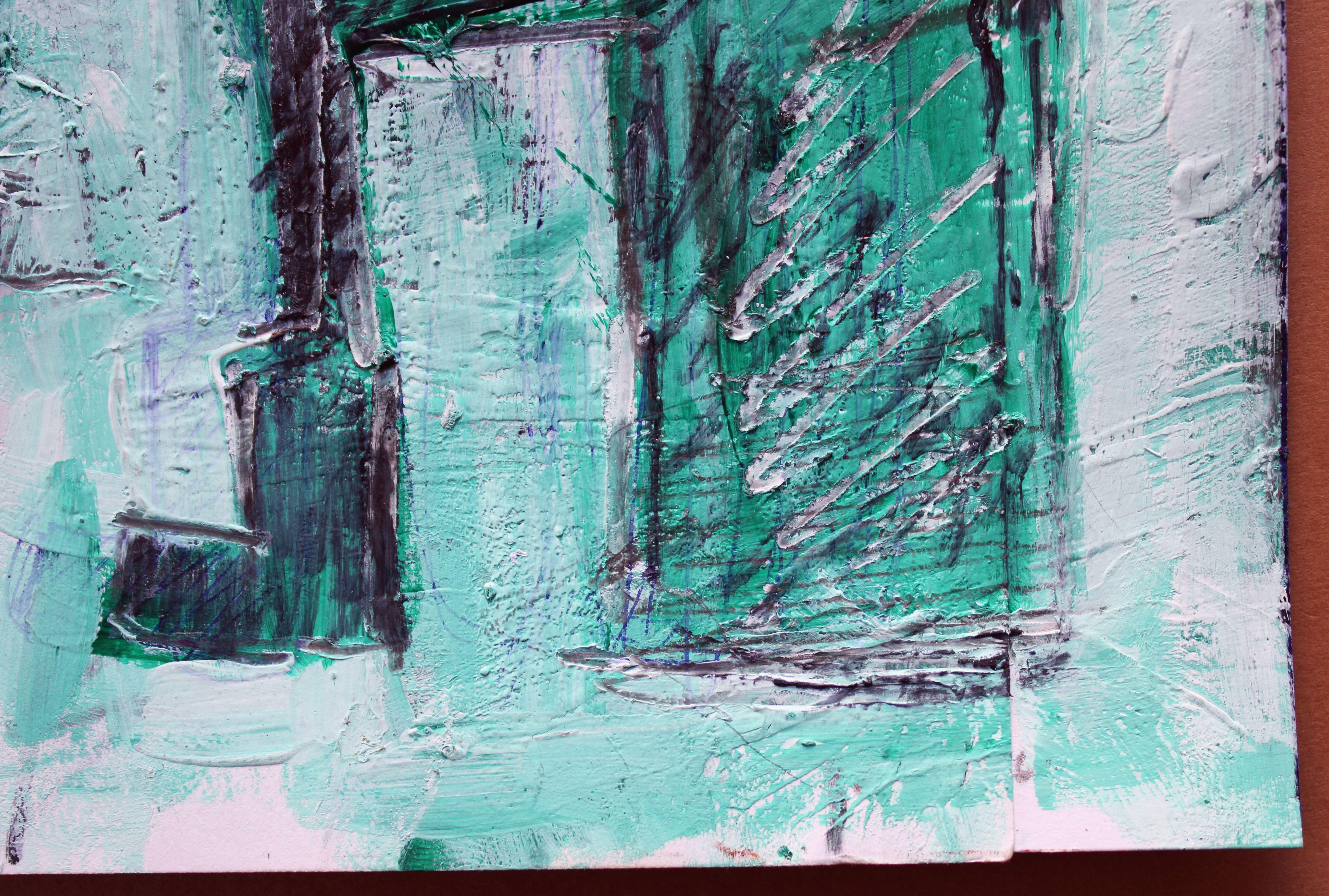 Kaminholzschubladen. 2024., Acryl, Papier, 26 x 22, 5 cm (Moderne), Painting, von Ansis Butnor