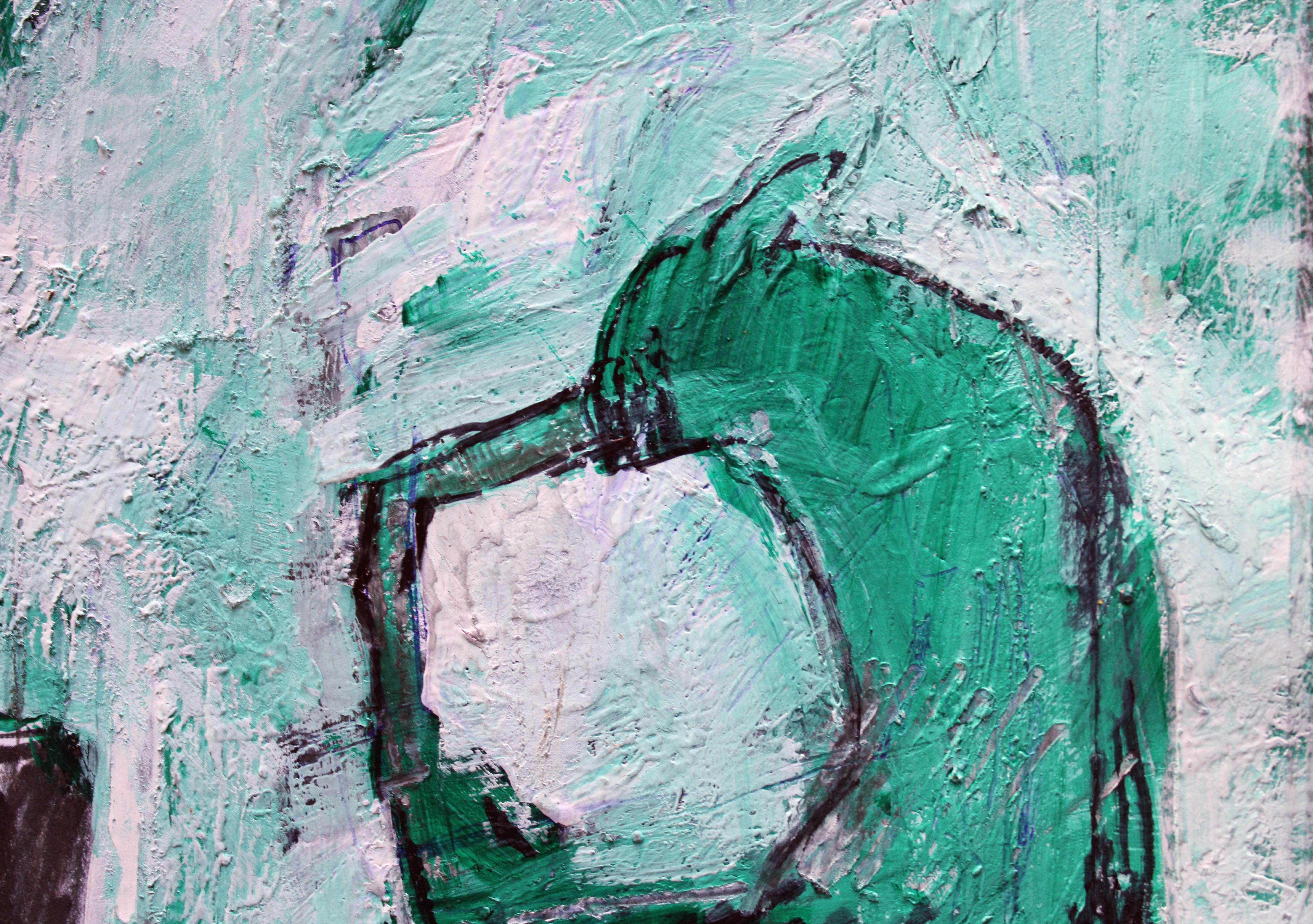 Kaminholzschubladen. 2024., Acryl, Papier, 26 x 22, 5 cm (Blau), Figurative Painting, von Ansis Butnor