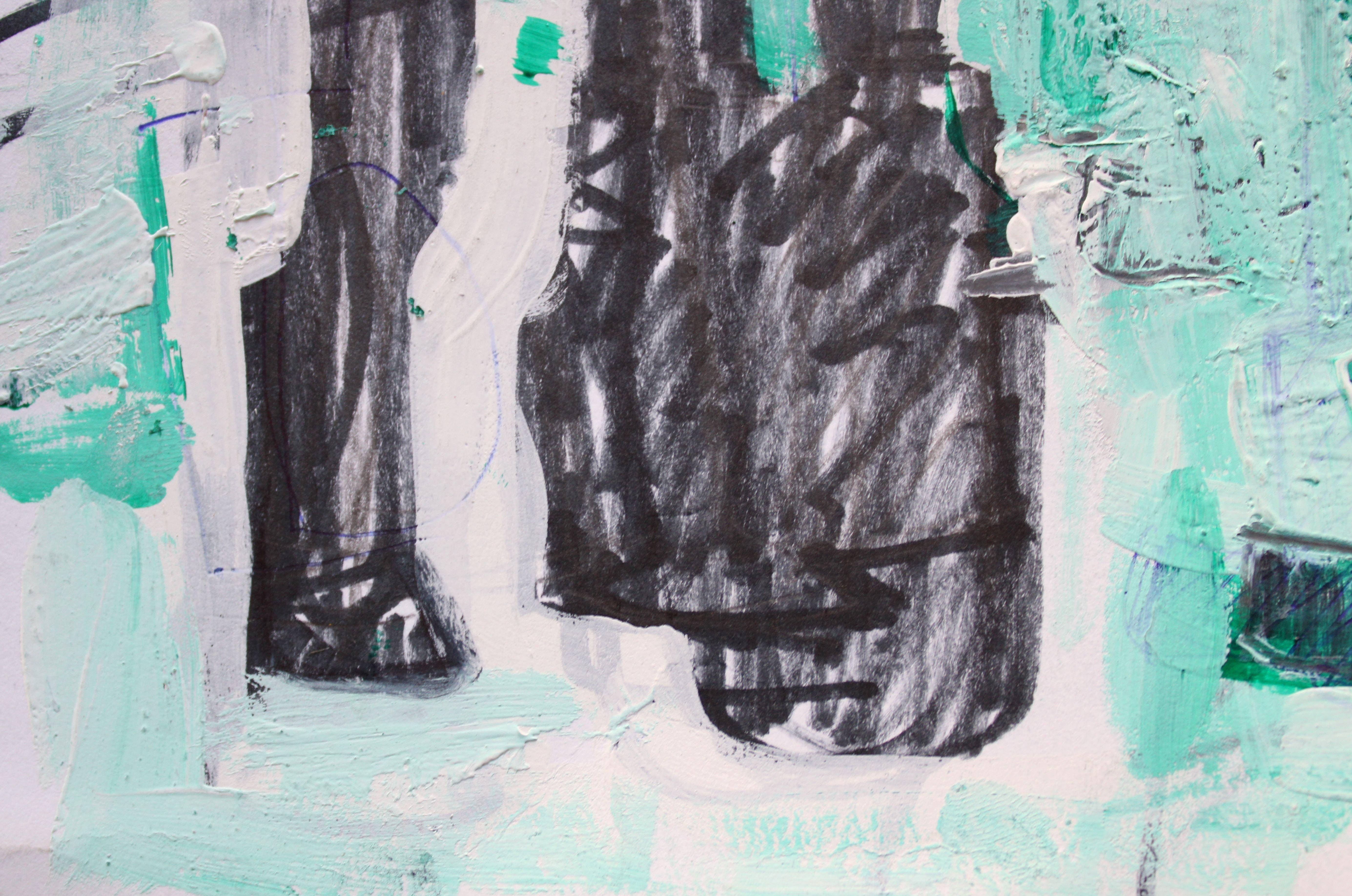 Kaminholzschubladen. 2024., Acryl, Papier, 26 x 22, 5 cm im Angebot 2