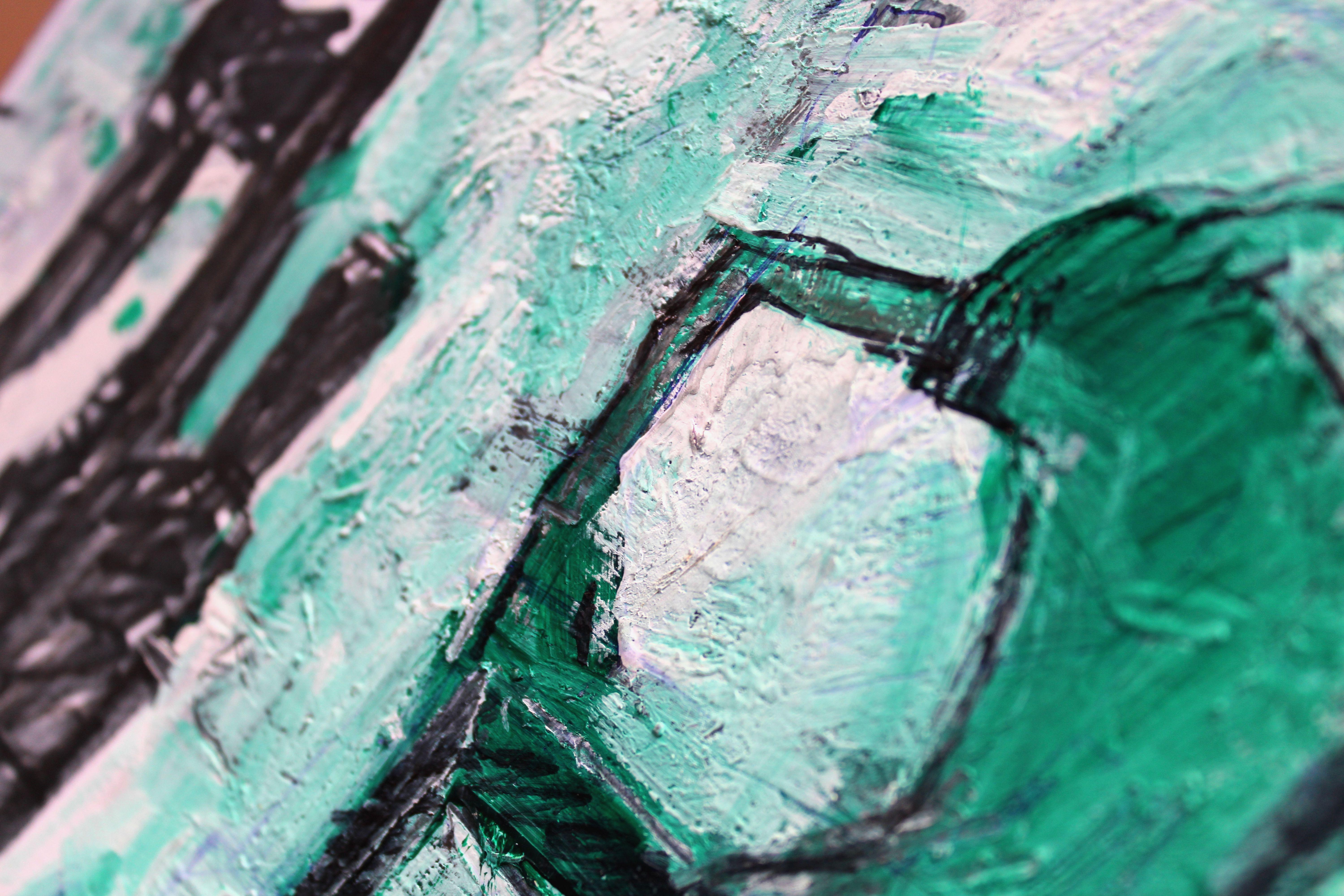 Kaminholzschubladen. 2024., Acryl, Papier, 26 x 22, 5 cm im Angebot 3