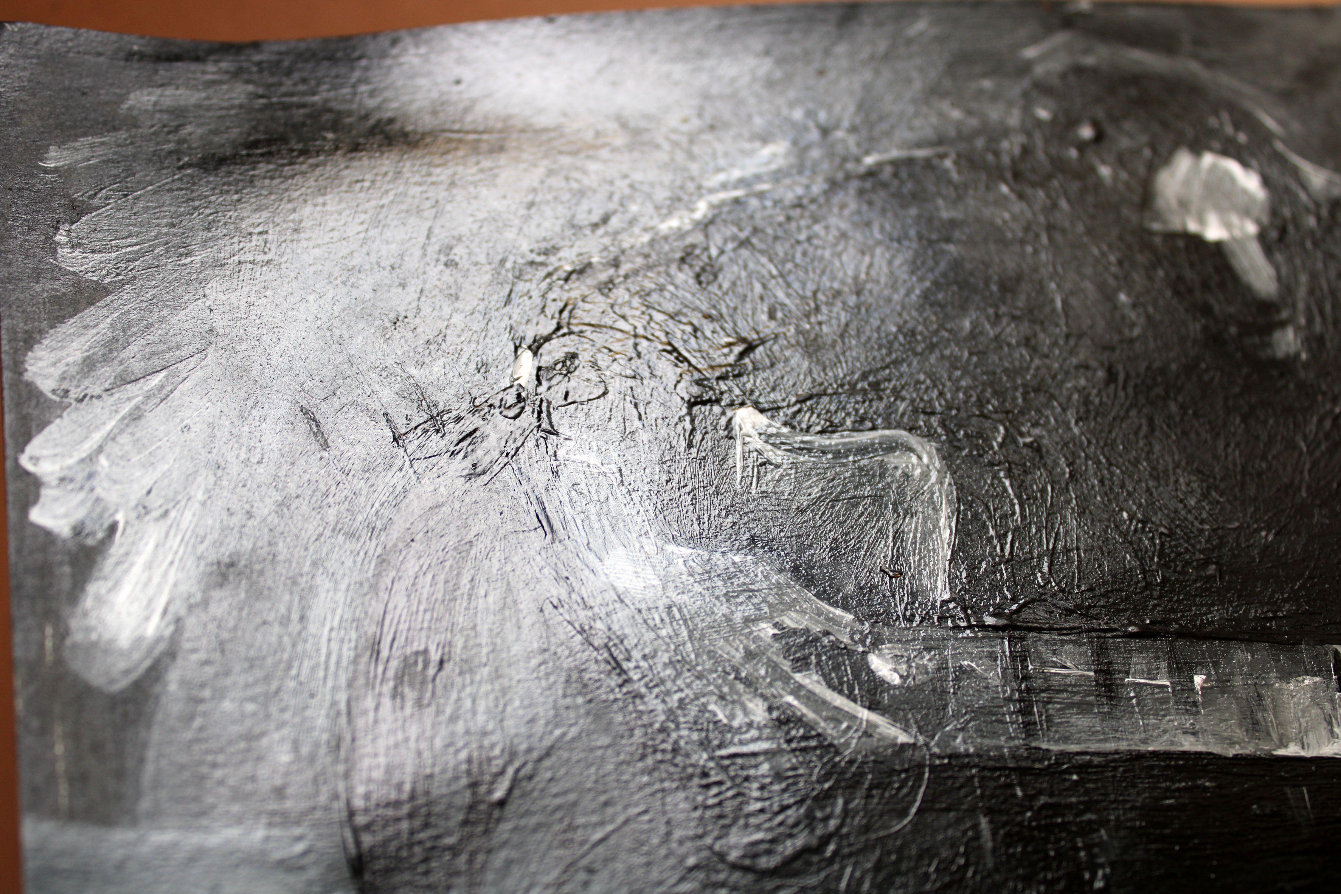 Guitar player. 2023, paper, acrylic, 25x25 cm For Sale 2