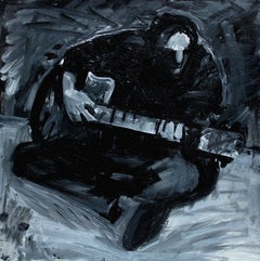 Chitarrista. 2023, carta, acrilico, 25x25 cm