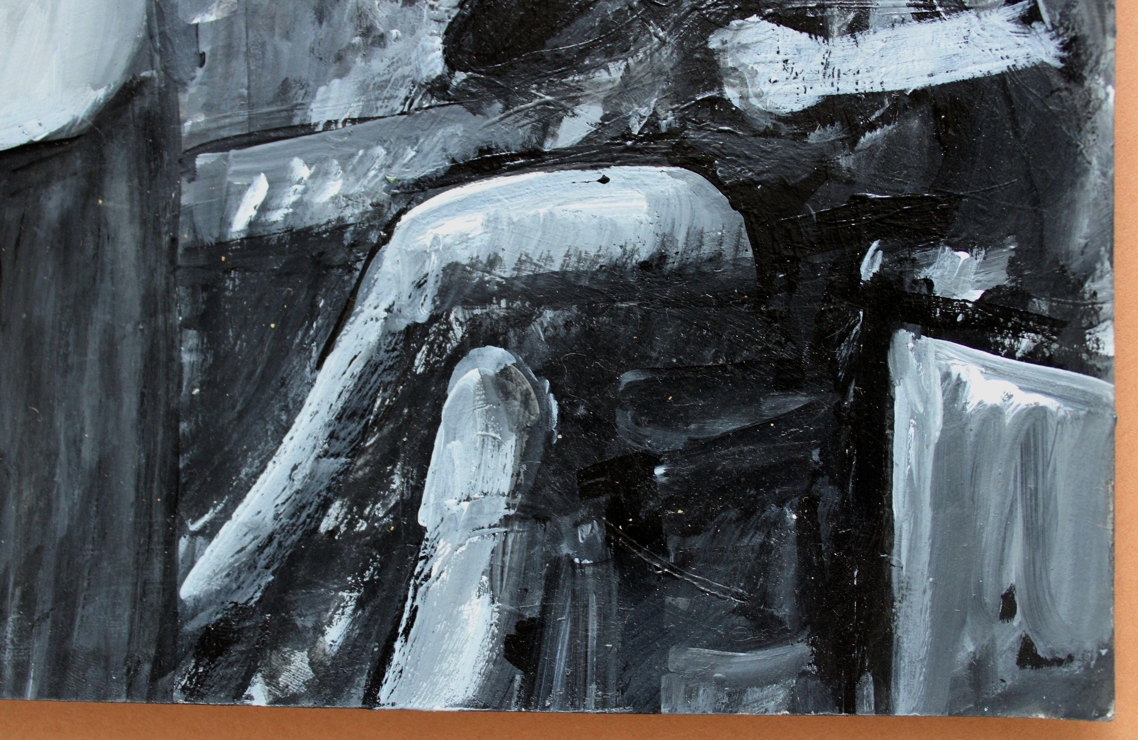 Im Schminkzimmer. 2024, Acryl auf Papier, 25x25 cm (Moderne), Painting, von Ansis Butnor