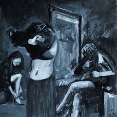 Nel camerino. 2024, acrilico su carta, 25x25 cm