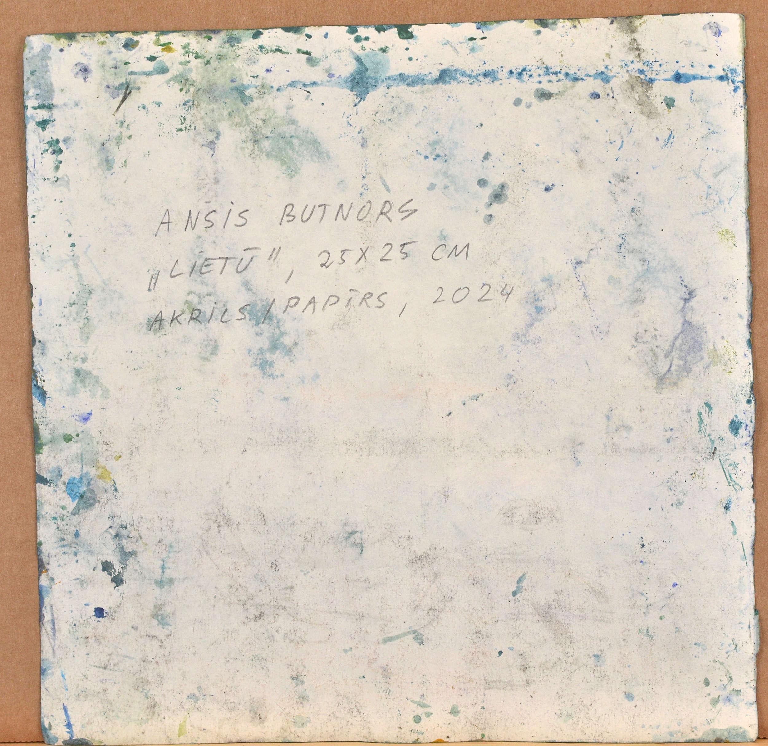 Im Regen. 2024., Acryl auf Papier, 25x25 cm (Moderne), Art, von Ansis Butnor