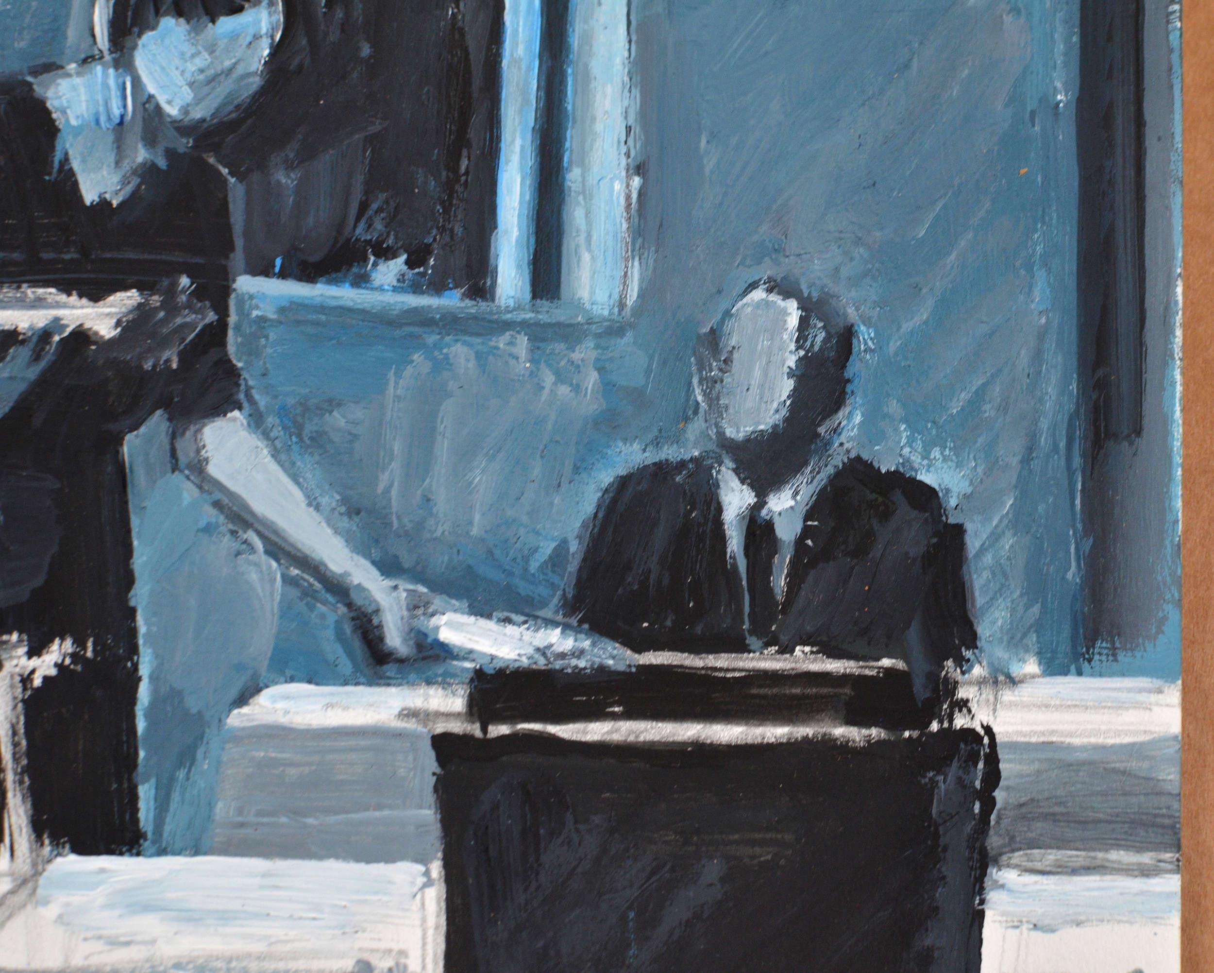 La Cène - Gris Figurative Art par Ansis Butnor