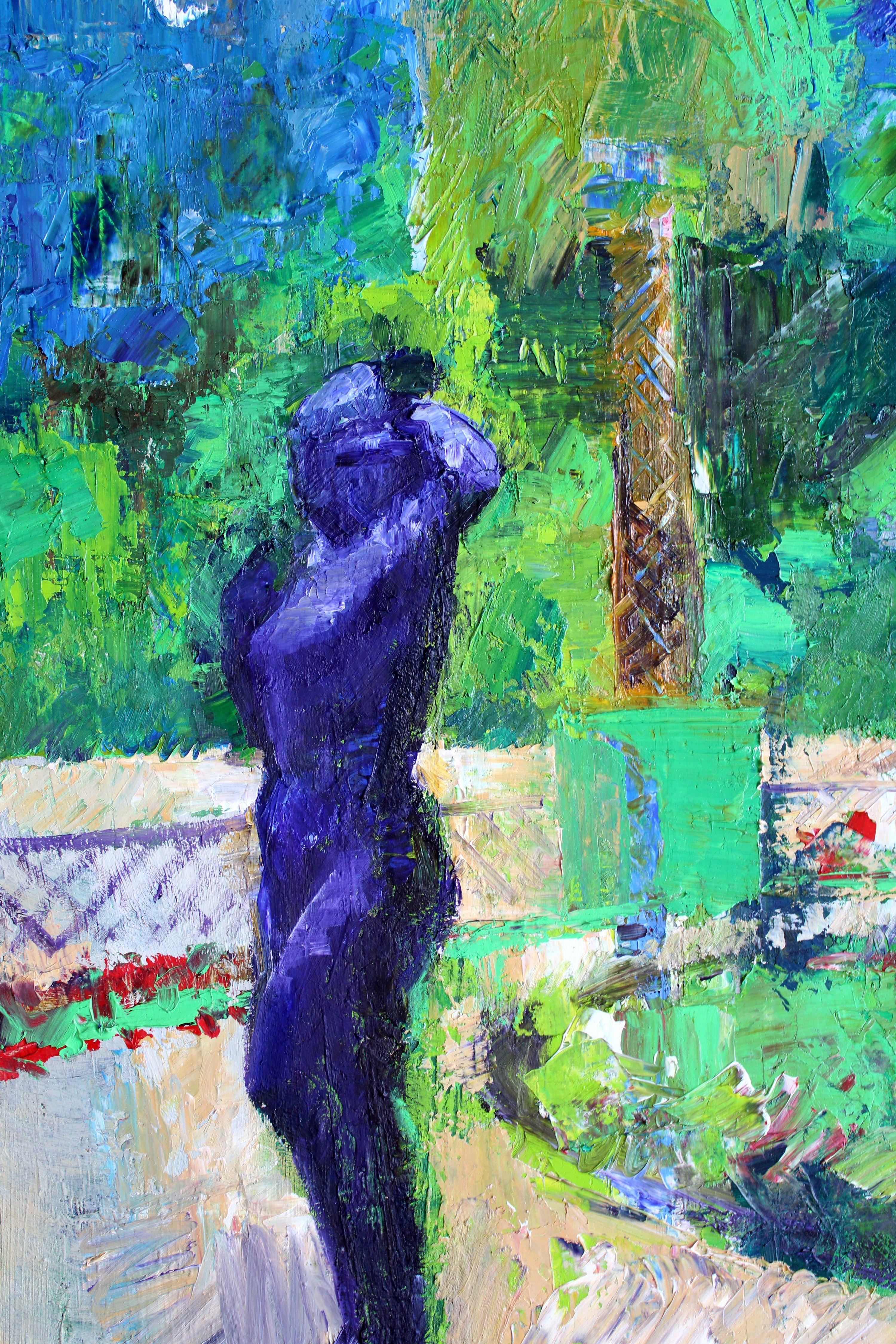 Luxembourg gardens. 2024, oil on canvas, 80x55 cm For Sale 2