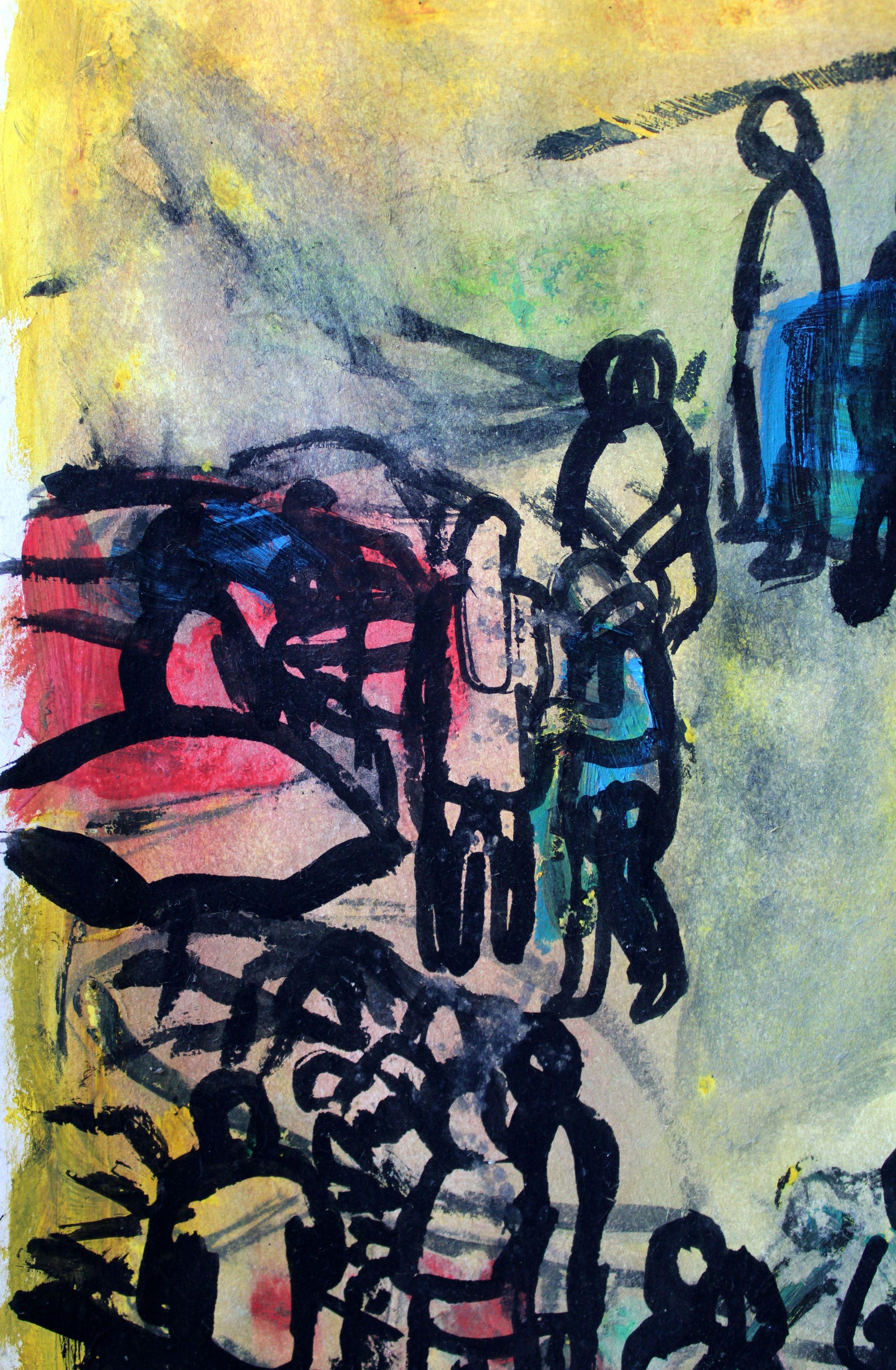 Markt. 2022, Papier, Gouache, 25x25 cm (Moderne), Painting, von Ansis Butnor