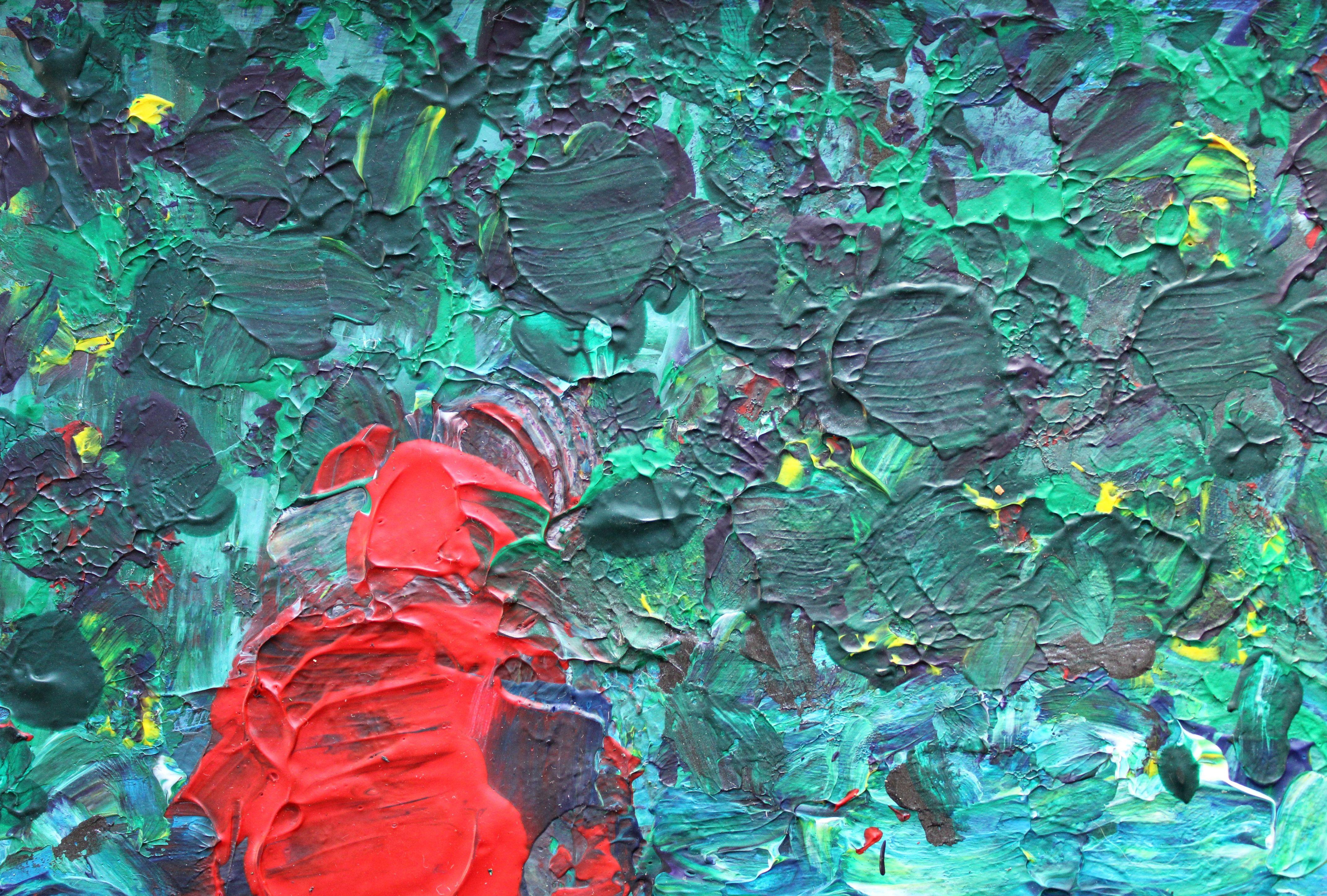 Night swim. 2023, acrylique, papier, 25 x 25 cm en vente 1