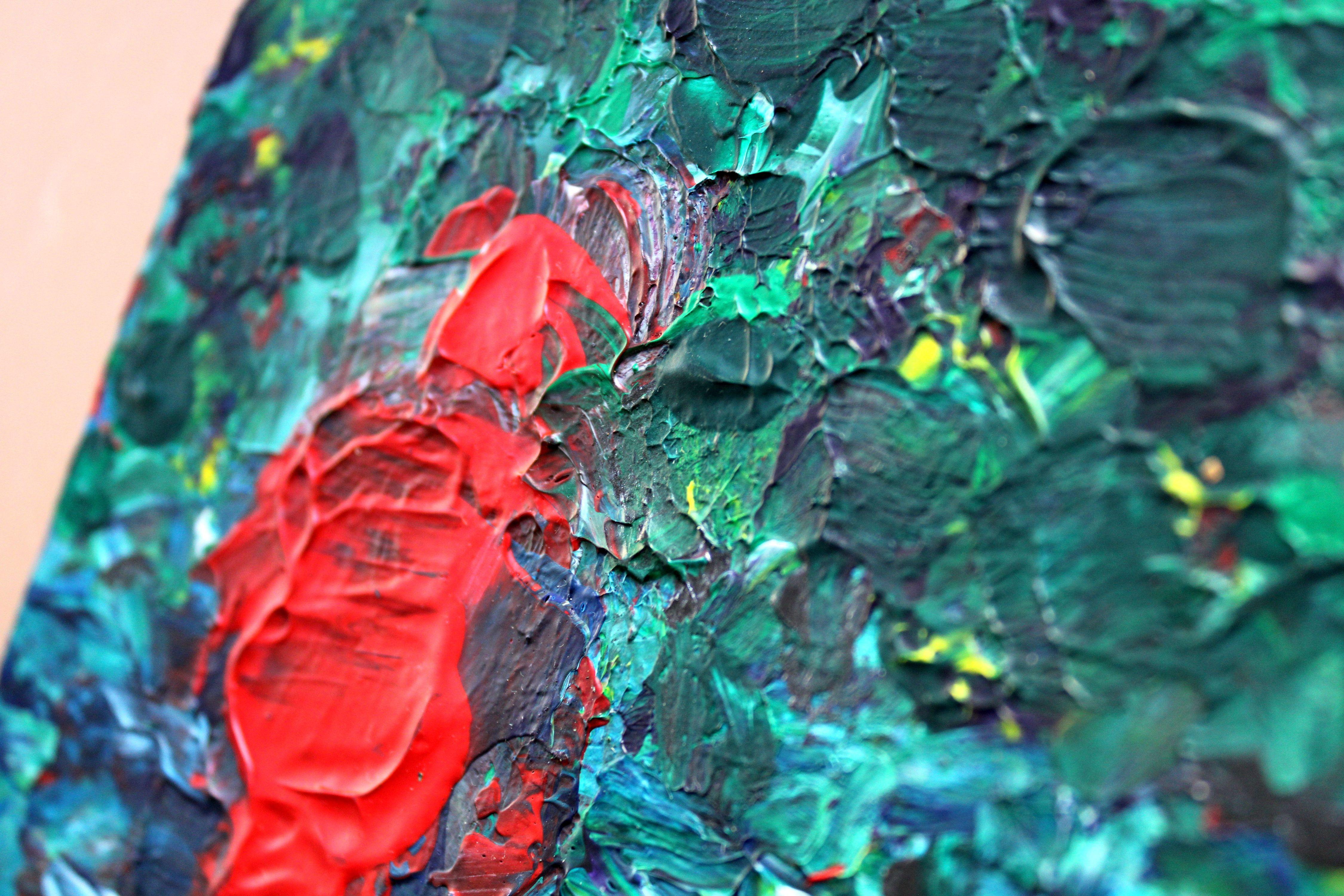 Night swim. 2023, acrylique, papier, 25 x 25 cm en vente 2