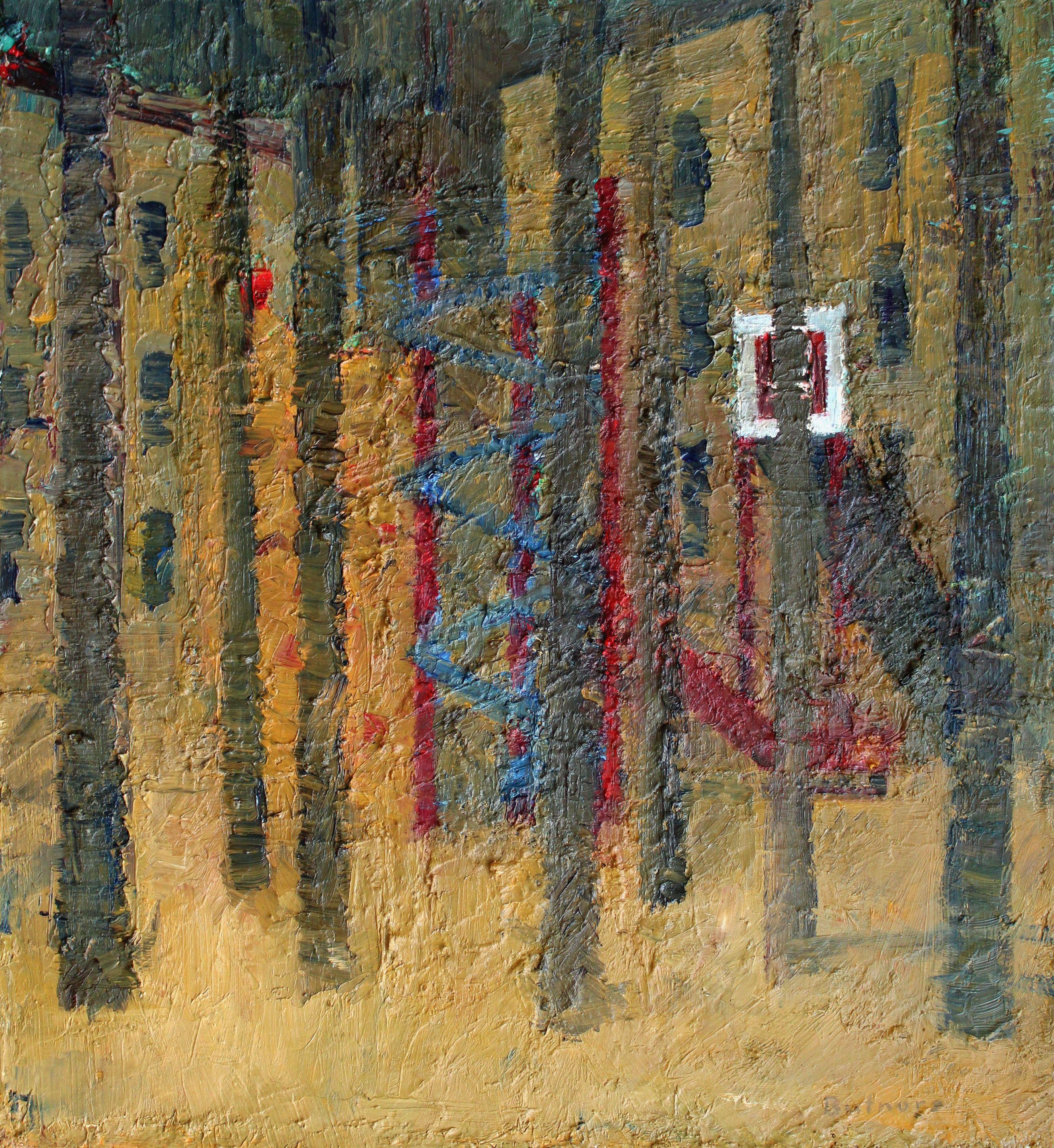 Playground. 2023, oil on canvas, 59x54 cm - Modern Painting by Ansis Butnor