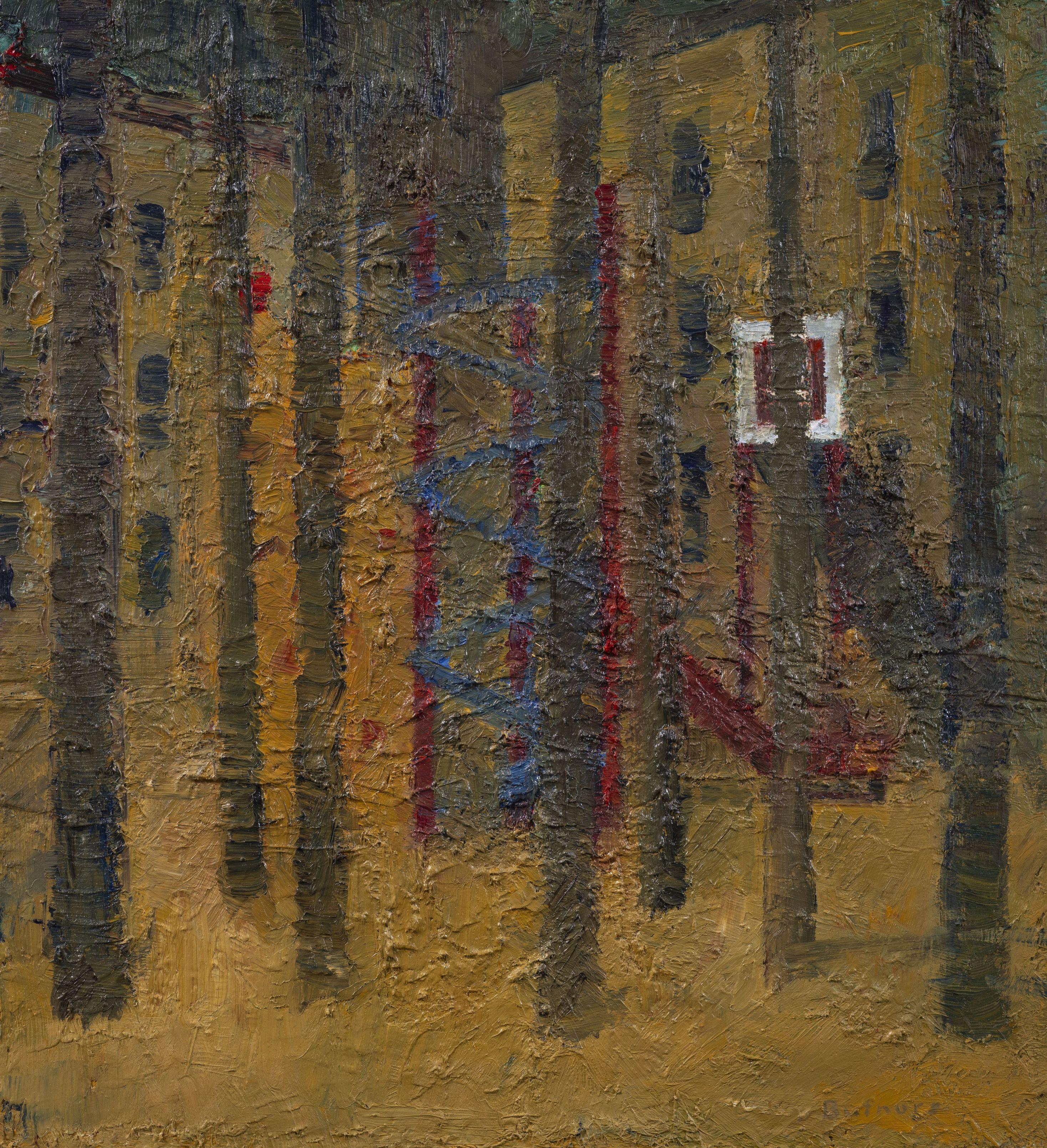 Playground. 2023, oil on canvas, 59x54 cm - Painting by Ansis Butnor