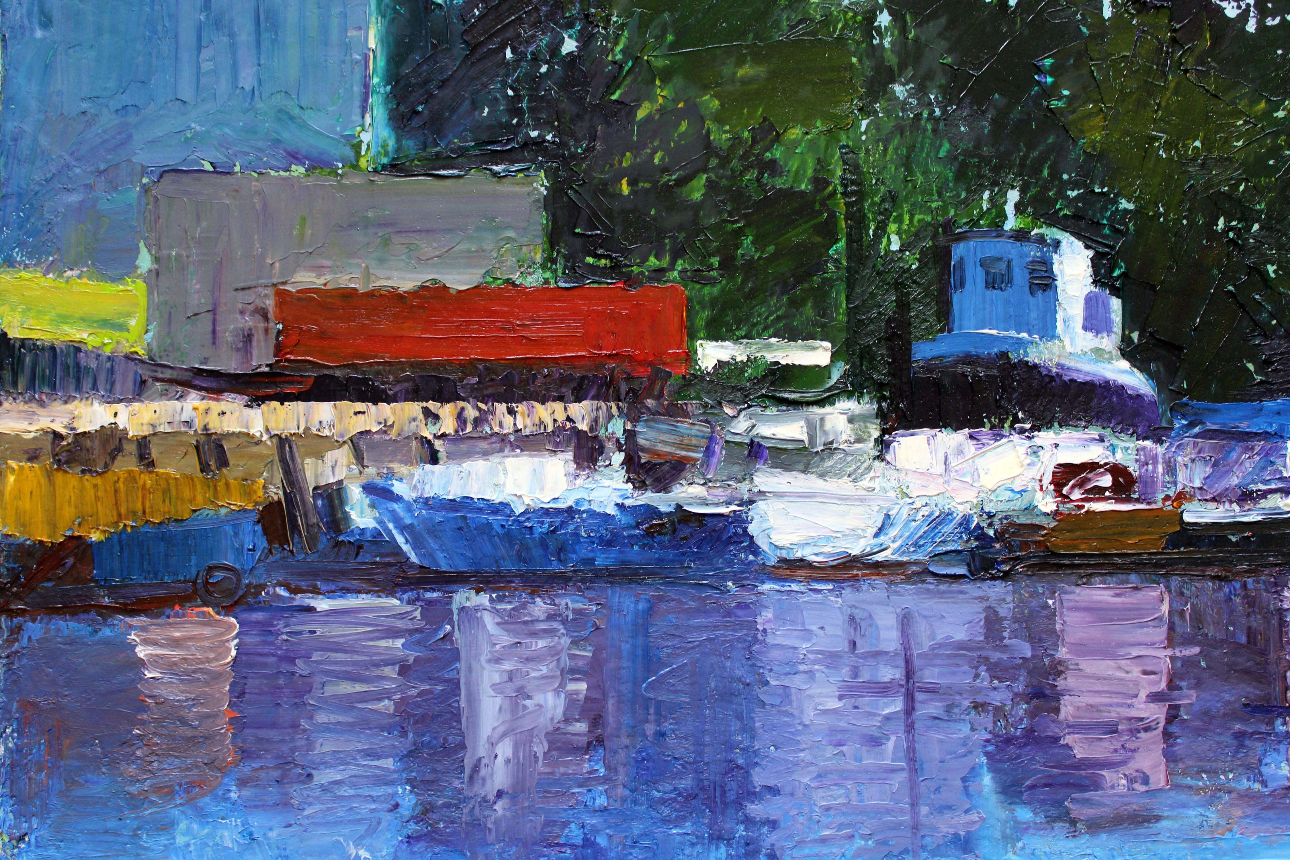 Port. 2024, oil on canvas, 60x80 cm - Modern Painting by Ansis Butnor