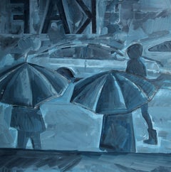 Giorno di pioggia. 2023, carta, acrilico, 25x25 cm