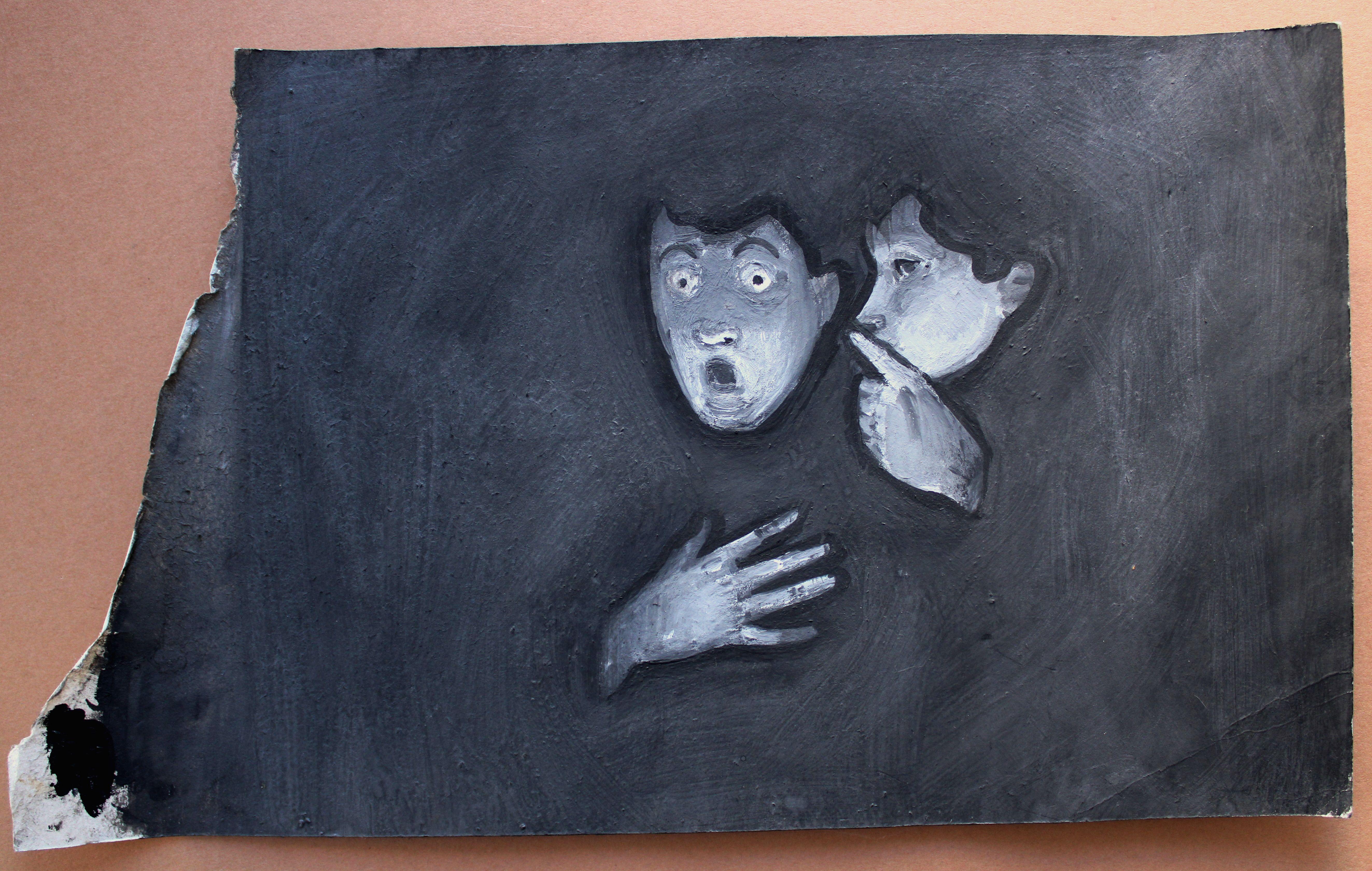 Geheimnis. 2023., Gouache, Papier, 17. 5 x 24 cm – Art von Ansis Butnor