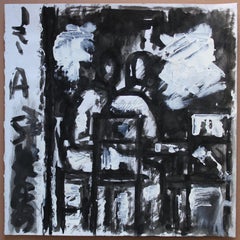 Street cafe. 2021, acrylic, paper, 25x25 cm