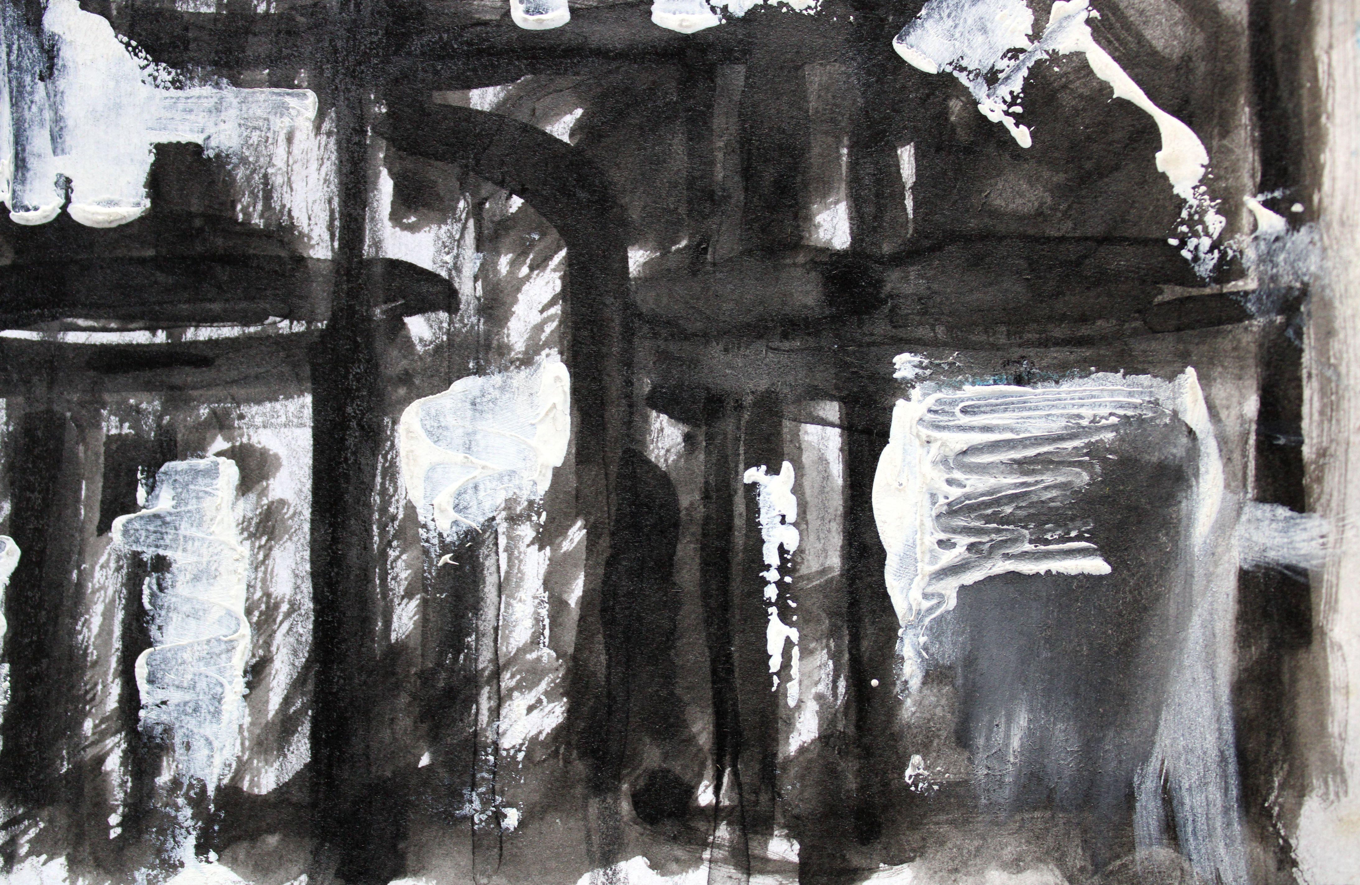 Café in der Street Street. 2021, Acryl, Papier, 25x25 cm (Moderne), Painting, von Ansis Butnor