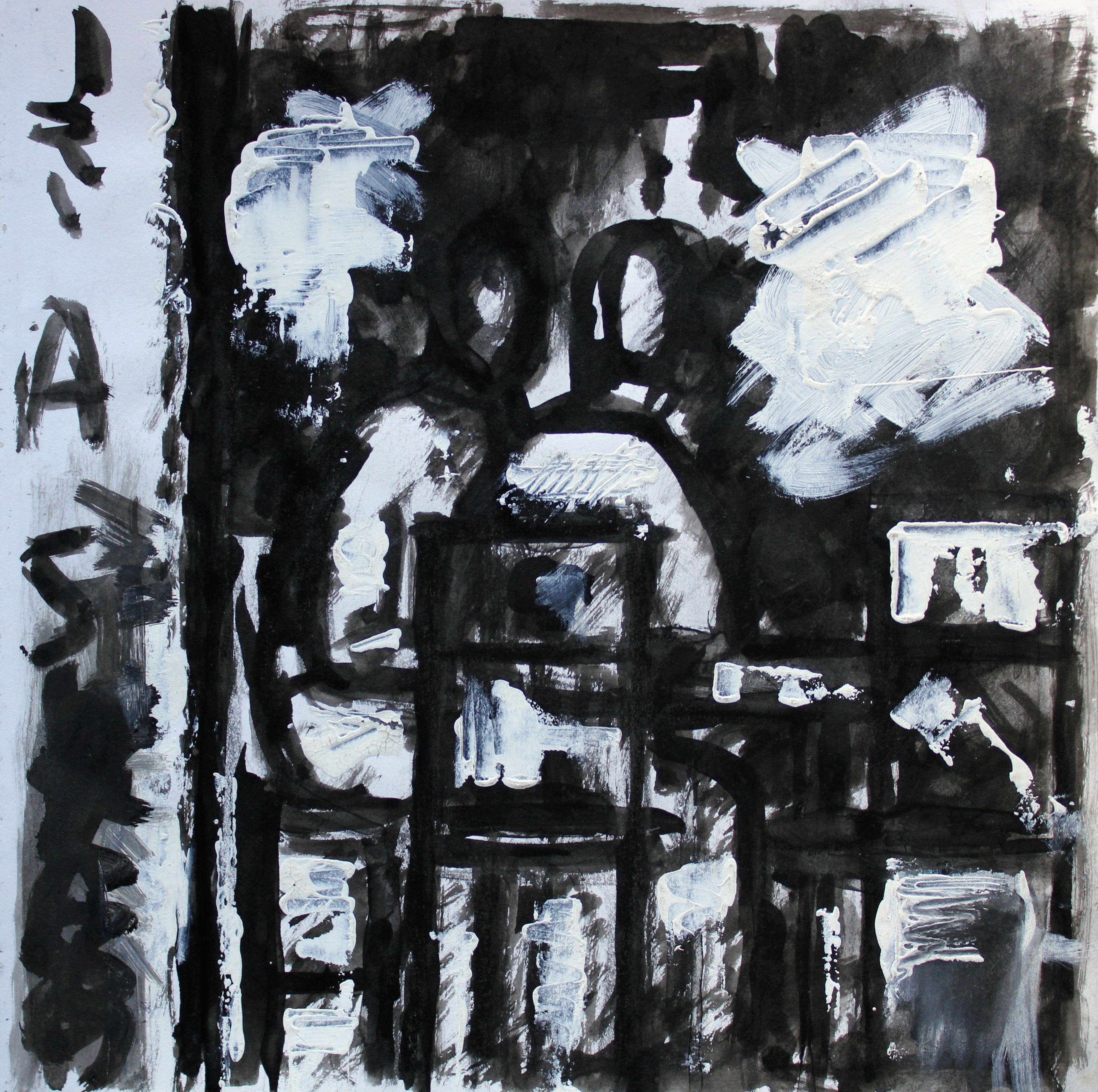 Caffè di strada. 2021, acrilico, carta, 25x25 cm