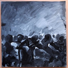 L'orchestra d'archi. 2024., acrilico su carta, 24x24 cm