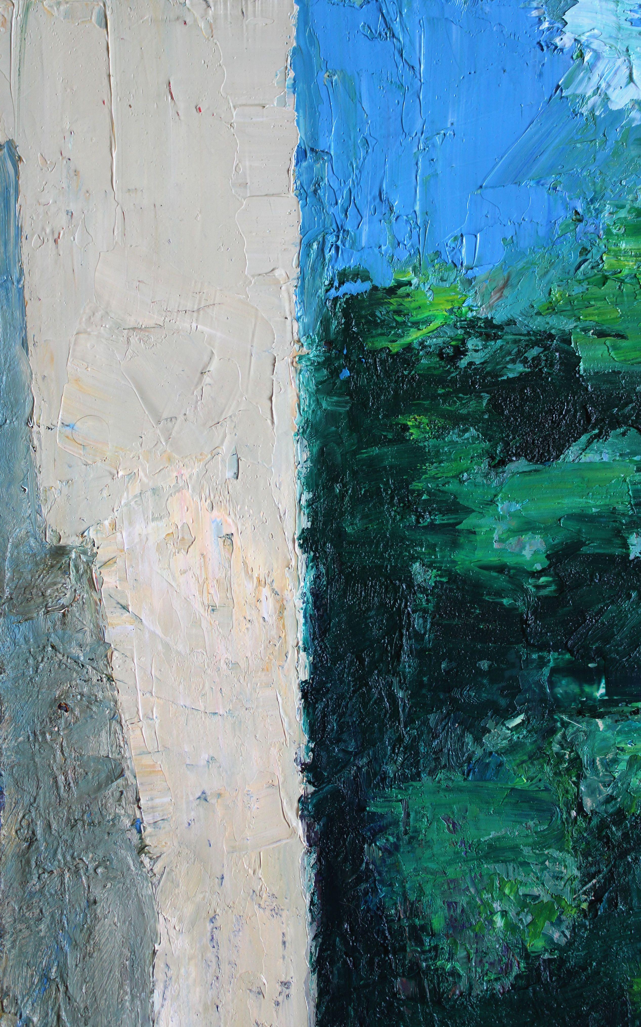 Vista dalla finestra. 2024, olio su tela, 46, 5 x 40, 5 cm - Painting Moderno di Ansis Butnor