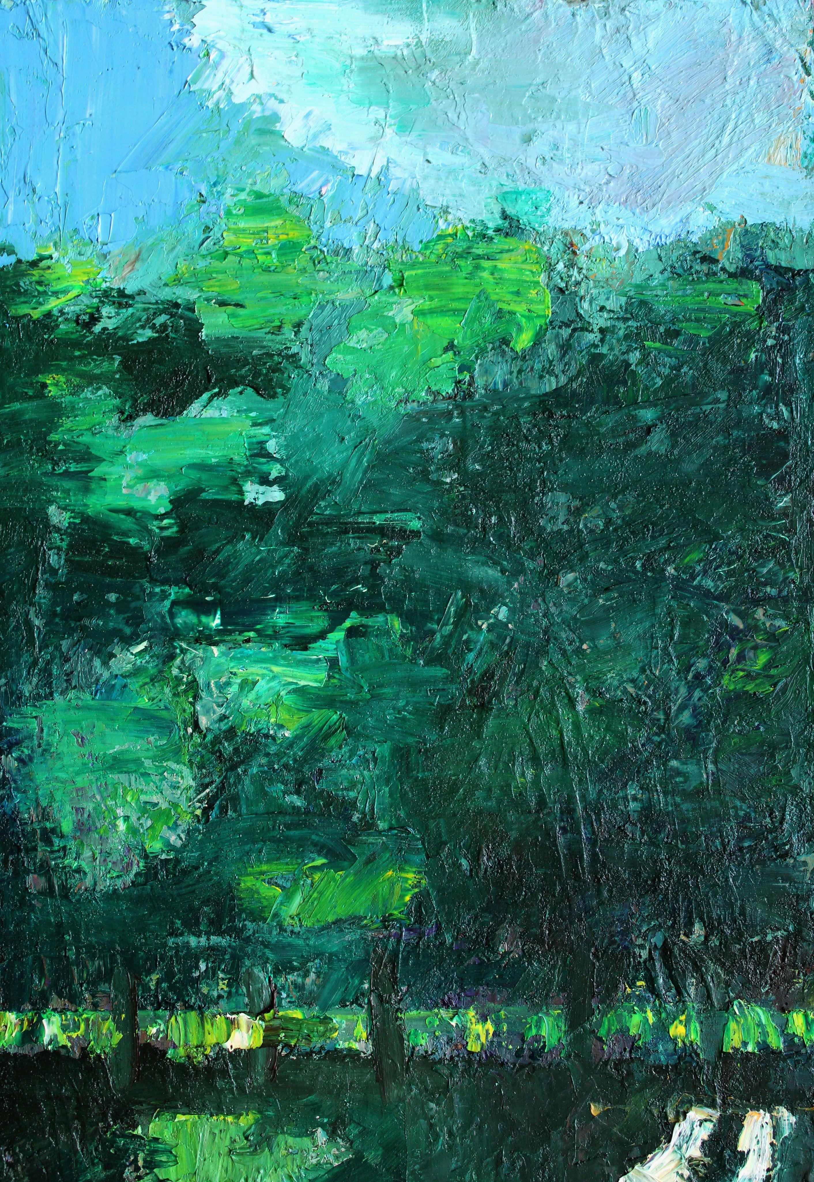 Vista dalla finestra. 2024, olio su tela, 46, 5 x 40, 5 cm in vendita 5