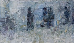 Passeggiatori in inverno. 2023. Olio su tela, 35X60 cm