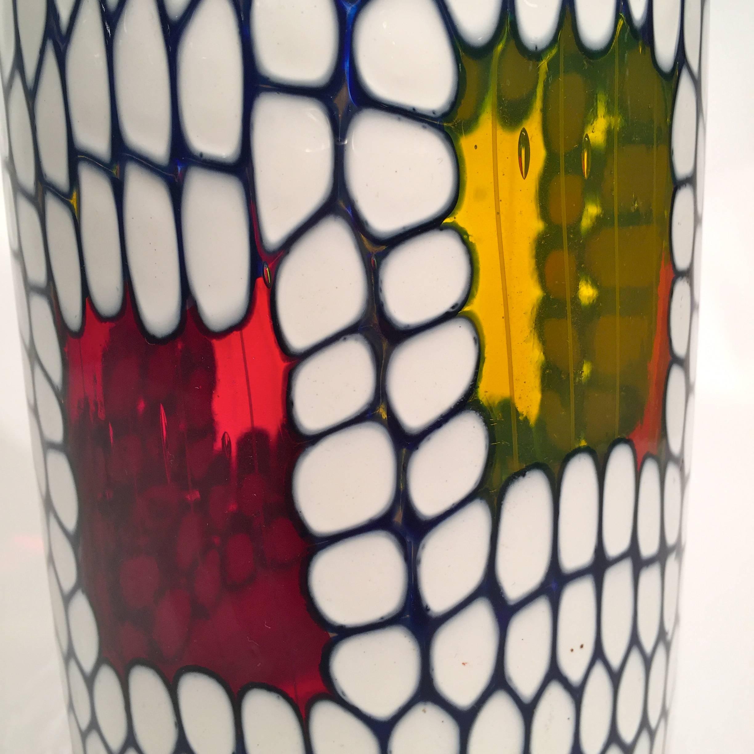 Ansolo Fuga for AVEM Murano glass multi-color vase, circa 1950.
