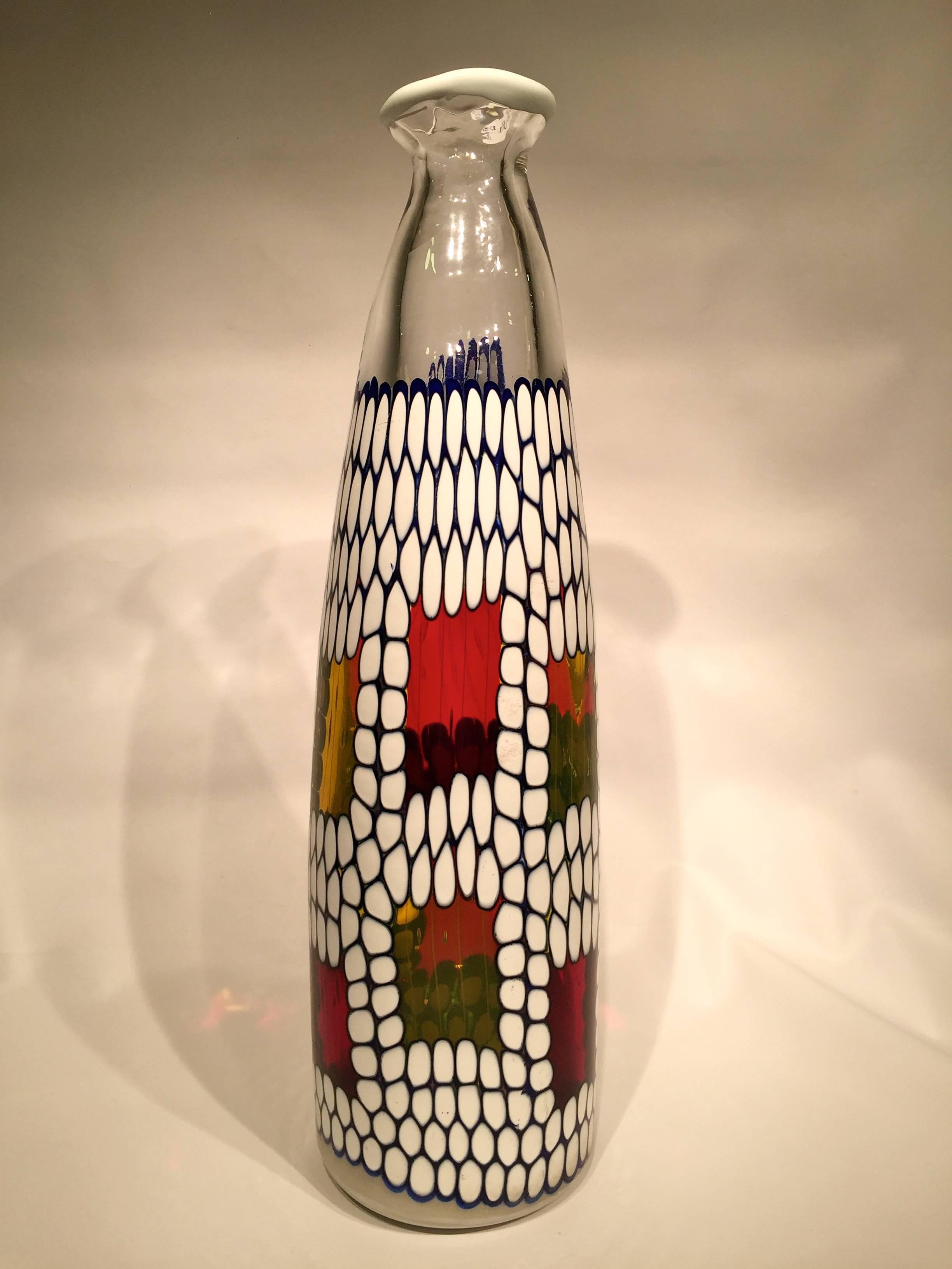 ANSOLO FUGA for AVEM Murano Glass Multi-Color Vase, circa 1950 For Sale 1