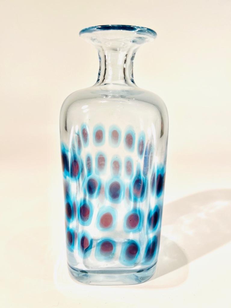 Vase Ansolo Fuga 1950 en verre de Murano transparent et bleu Bon état - En vente à Rio De Janeiro, RJ