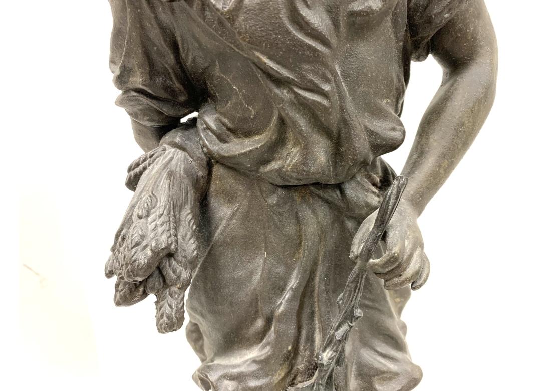 Ansonia Clock Co. Spelter Figure Of Boy With Goat For Sale 5