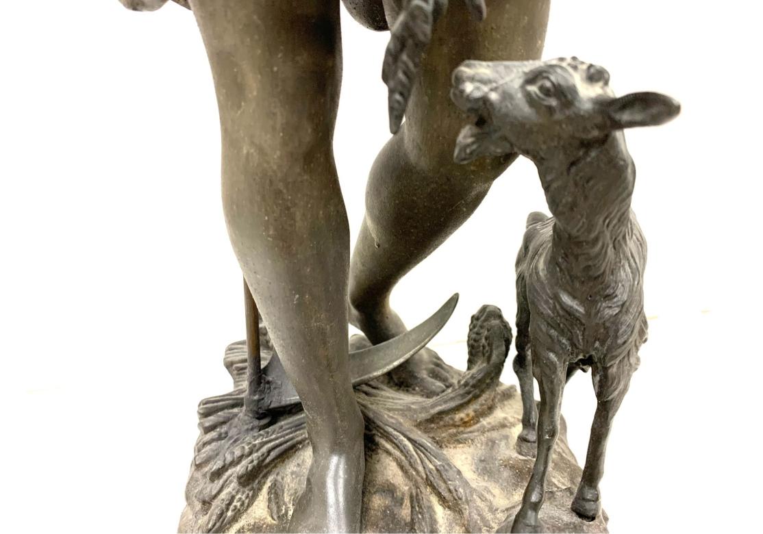 Ansonia Clock Co. Spelter Figure Of Boy With Goat For Sale 1
