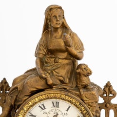 Ansonia Gilt Metal Figural Mantel Clock