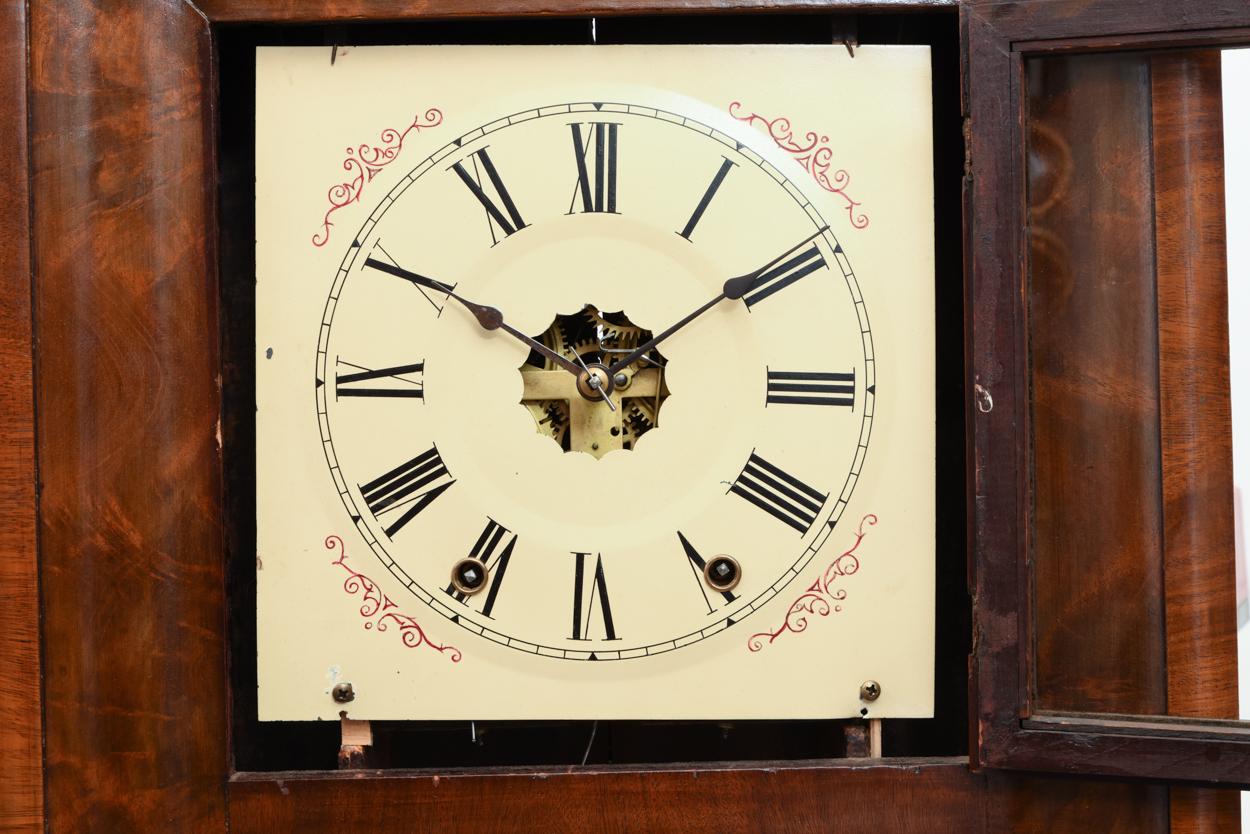 Wood Ansonian Burled Walnut Case Wall Clock