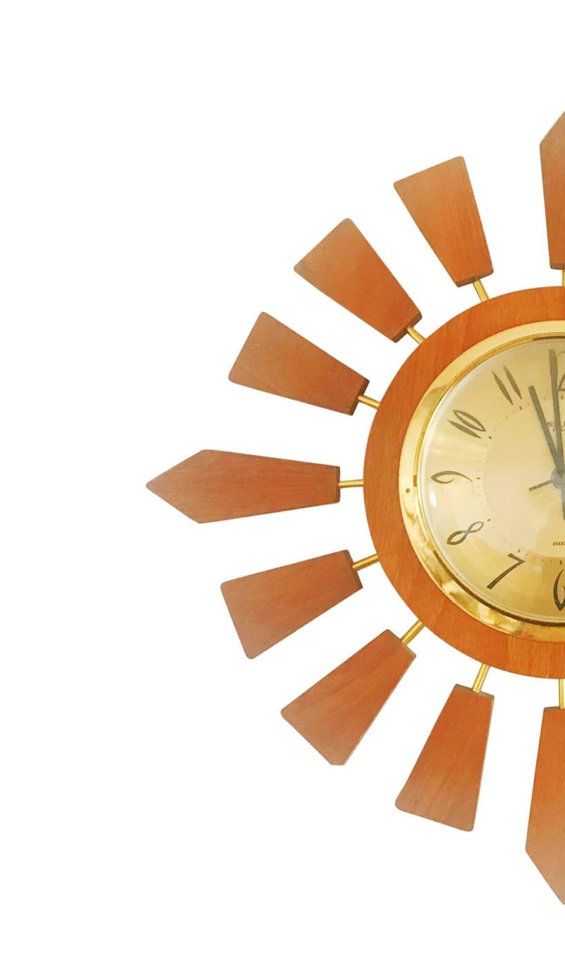 Of all the sunburst / starburst clocks that have been made, and we've had one of every design at some point over the many years we've collected them, this is one of our favorite ones from the perspective of rarity, uniqueness and quality.  

A very