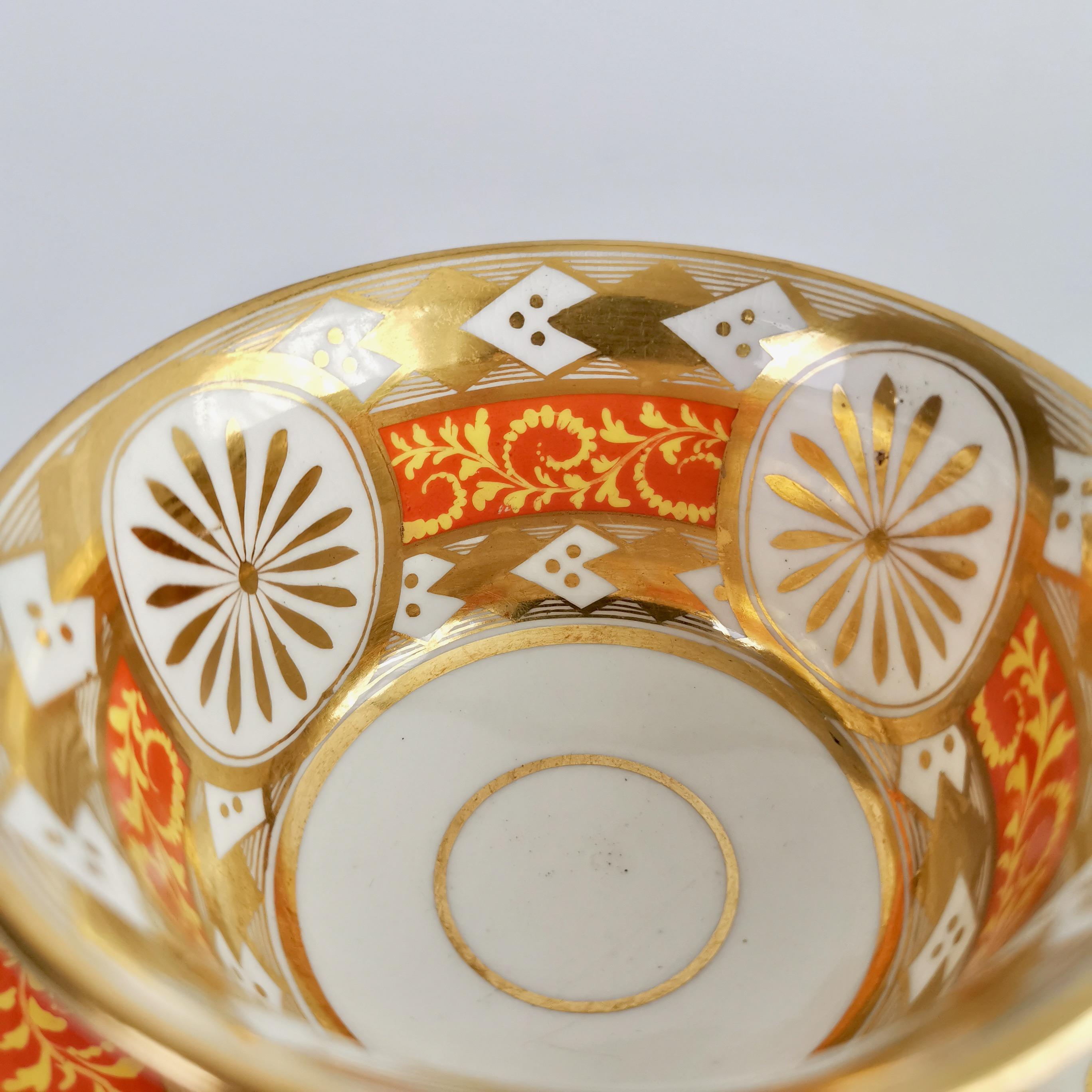 Anstice, Horton & Rose Teacup, Geometric Gilt, Yellow and Red, Regency 3