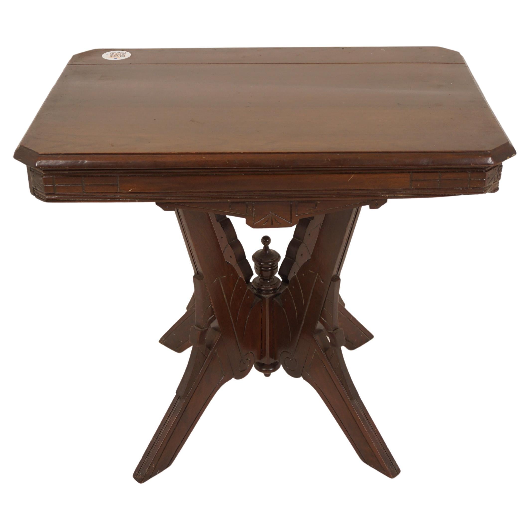 Ant. American Carved Walnut Eastlake Parlour Table, American, 1890 For Sale