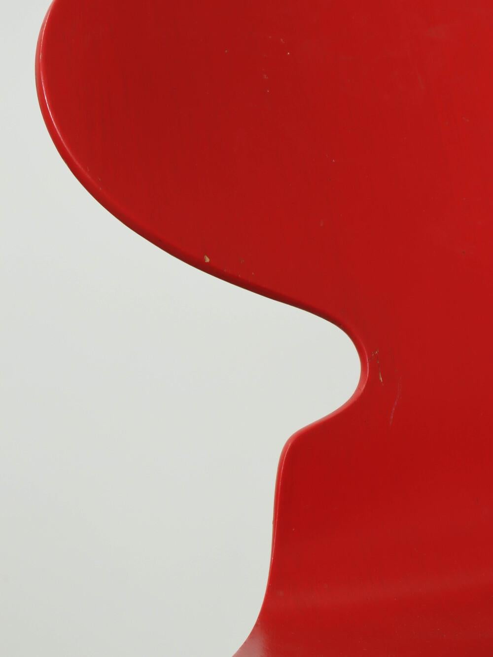 Danois Chaise Ant pour Fritz Hansen par Arne Jacobsen (rouge) en vente