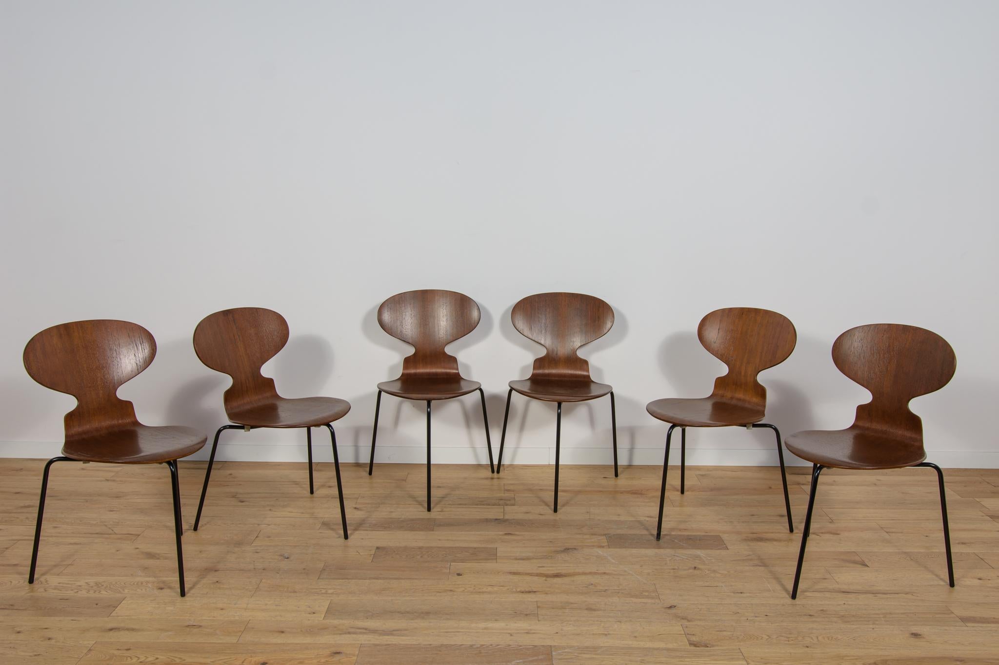 Falegnameria Sedia Ant Modello 3101 in teak di Arne Jacobsen per Fritz Hansen, anni '70, Danimarca. in vendita