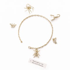 Ant Charm Bracelet Yellow Gold Diamonds