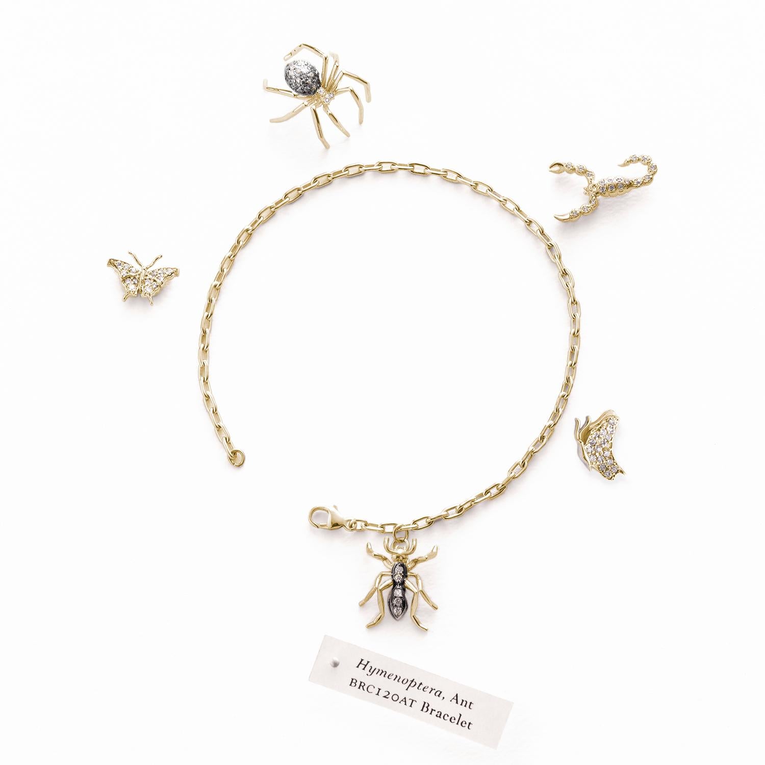 Geweih-Charm-Armband  Gelbgold  Diamanten (Künstler*in) im Angebot