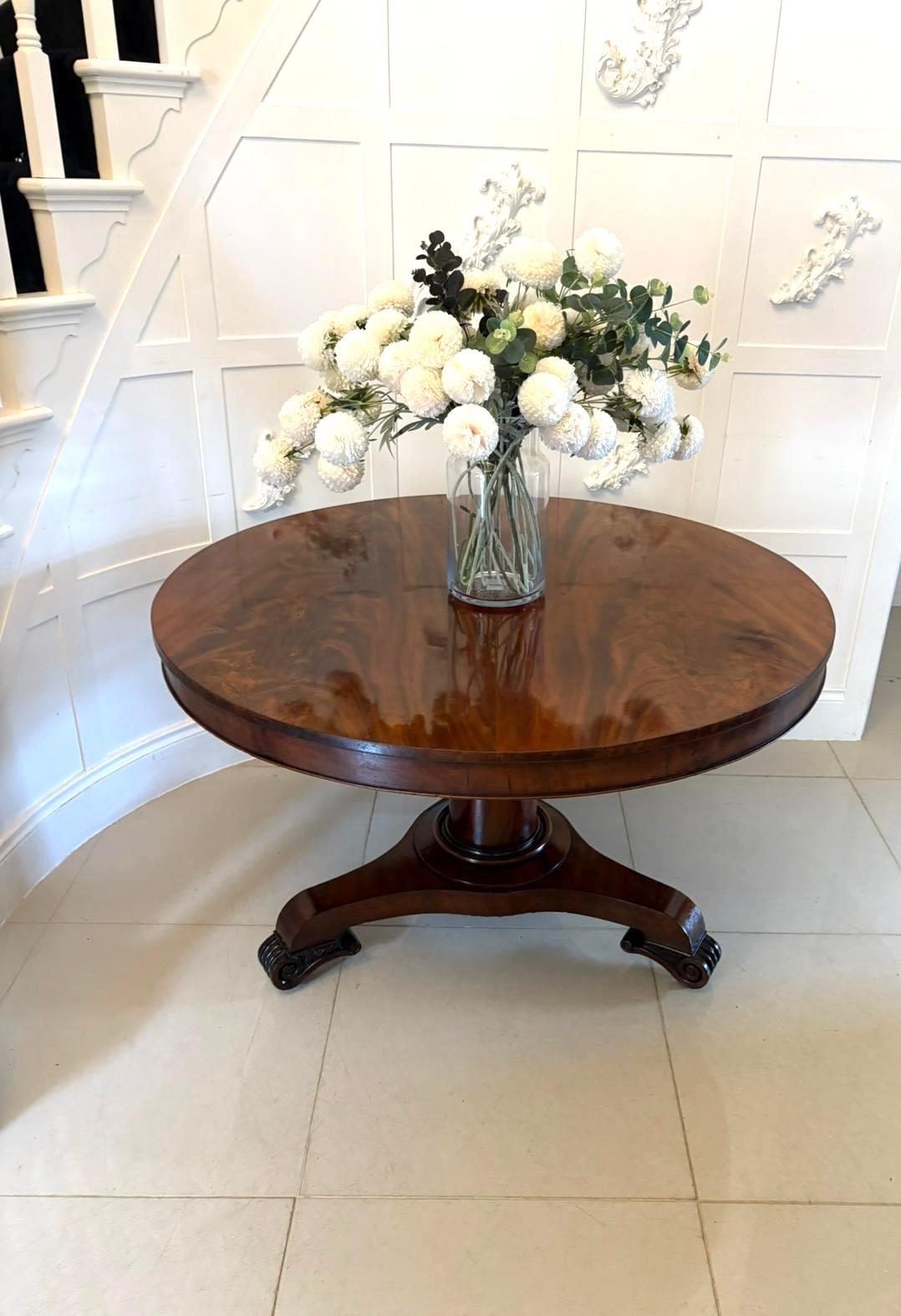 Mesa de Comedor Circular Antigua Regencia 6 Plazas Caoba Figurada de Calidad Otro en venta